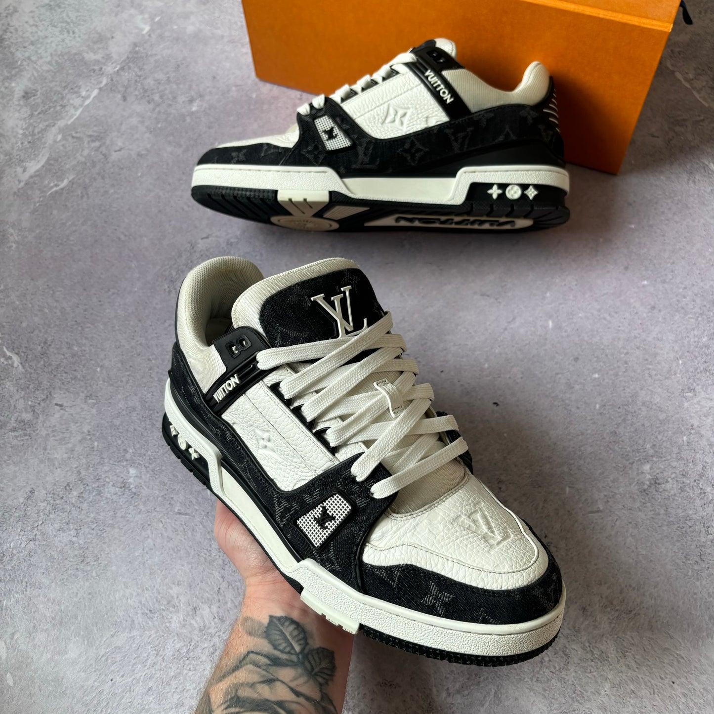 Louis Vuitton Denim Trainers - Fits UK 9