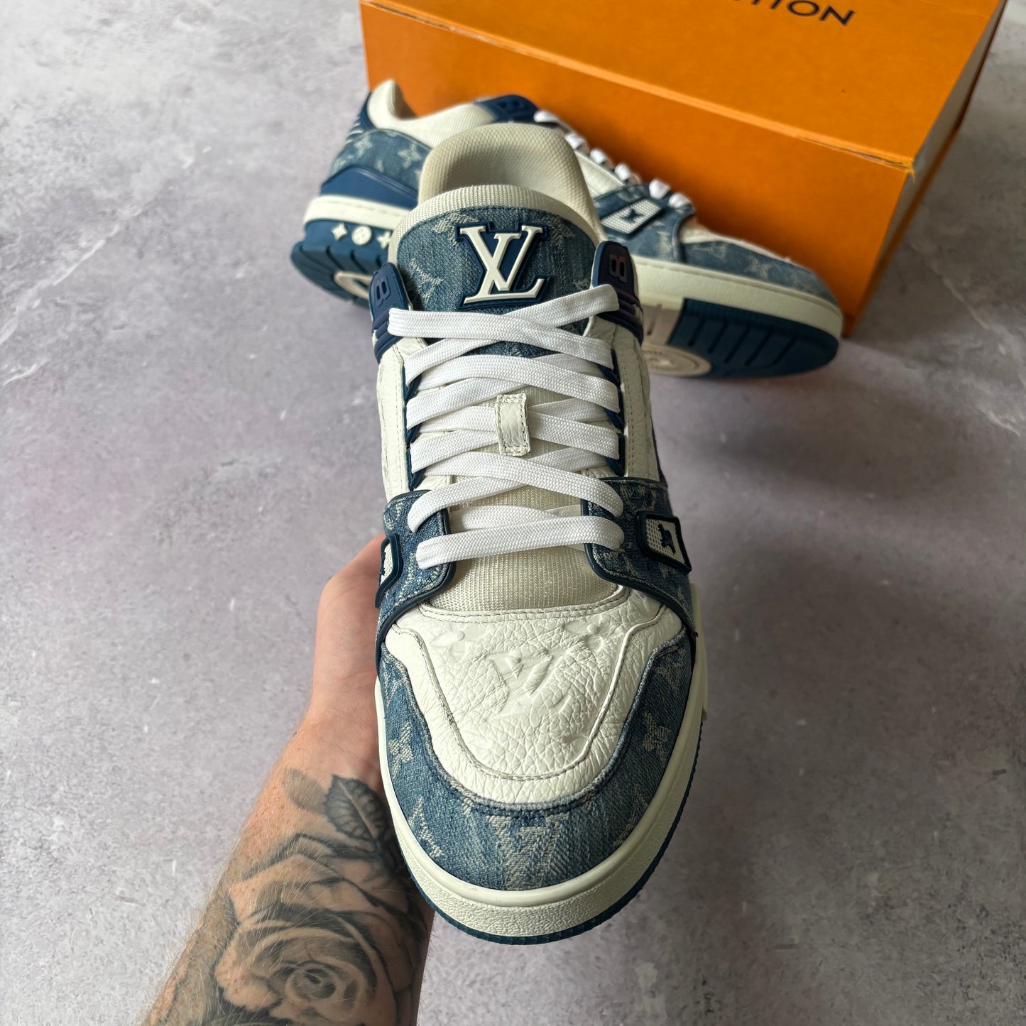 Louis Vuitton Denim Trainers - Fits UK 11.5
