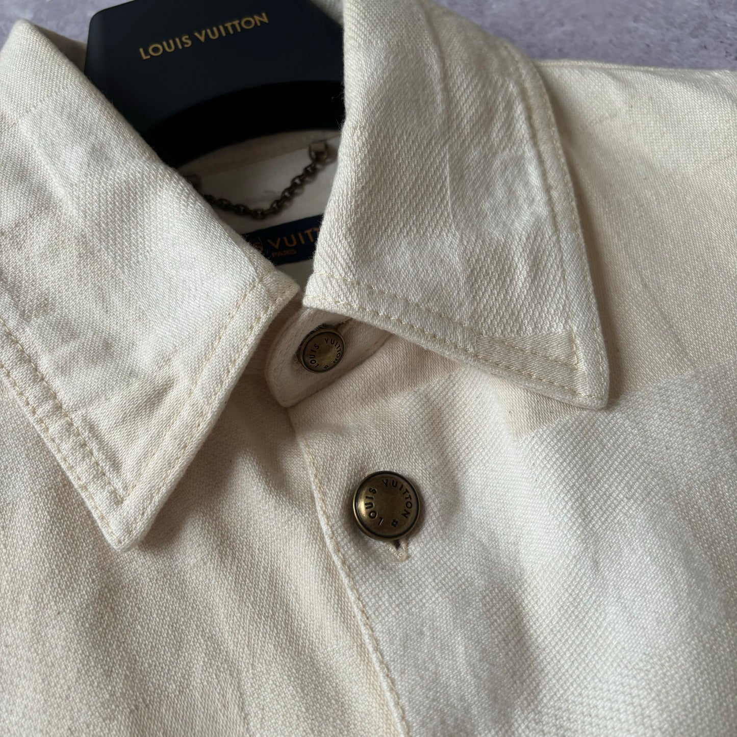 Louis Vuitton Damier Short Sleeve Denim Shirt - Fits Medium/Large