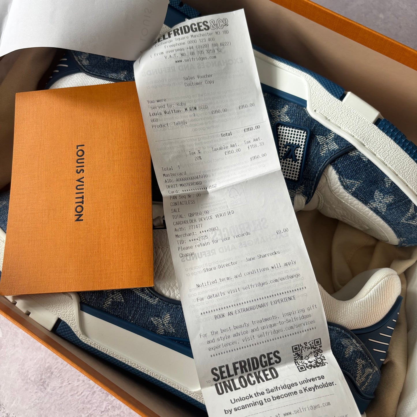 Louis Vuitton Denim Trainers - Fits UK 10