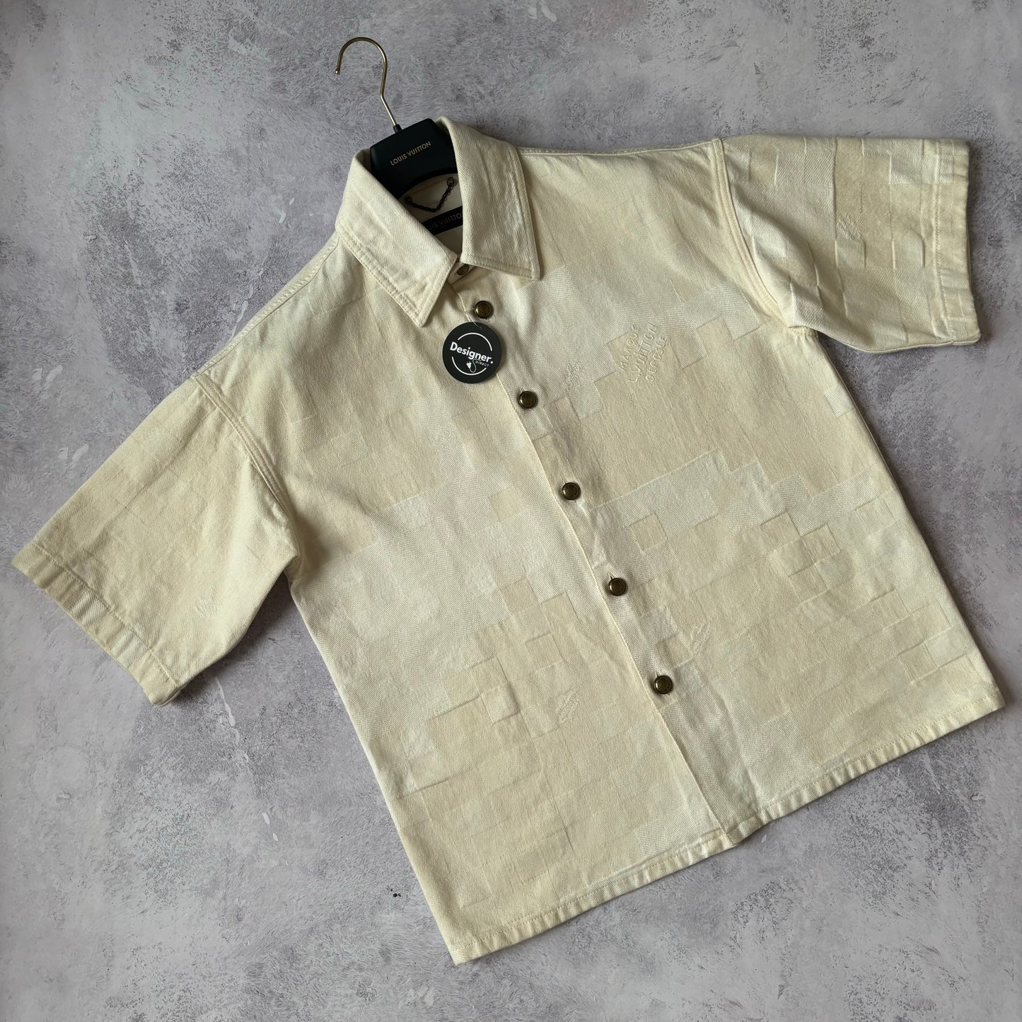 Louis Vuitton Damier Short Sleeve Denim Shirt - Fits Medium/Large