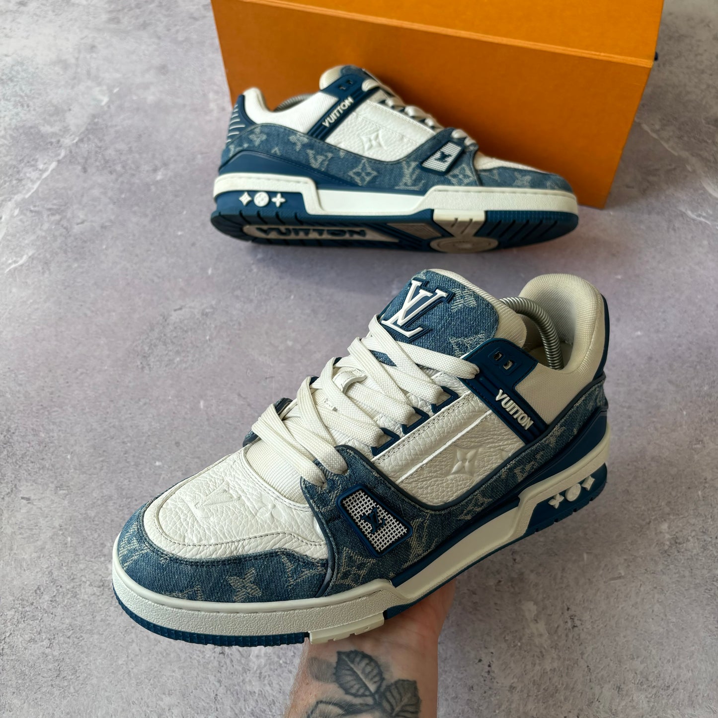Louis Vuitton Denim Trainers - Fits UK 8.5