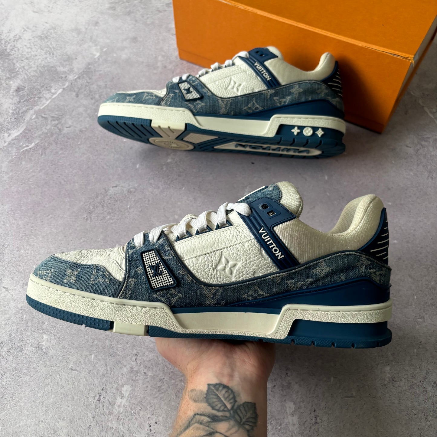 Louis Vuitton Denim Trainers - Fits UK 11.5
