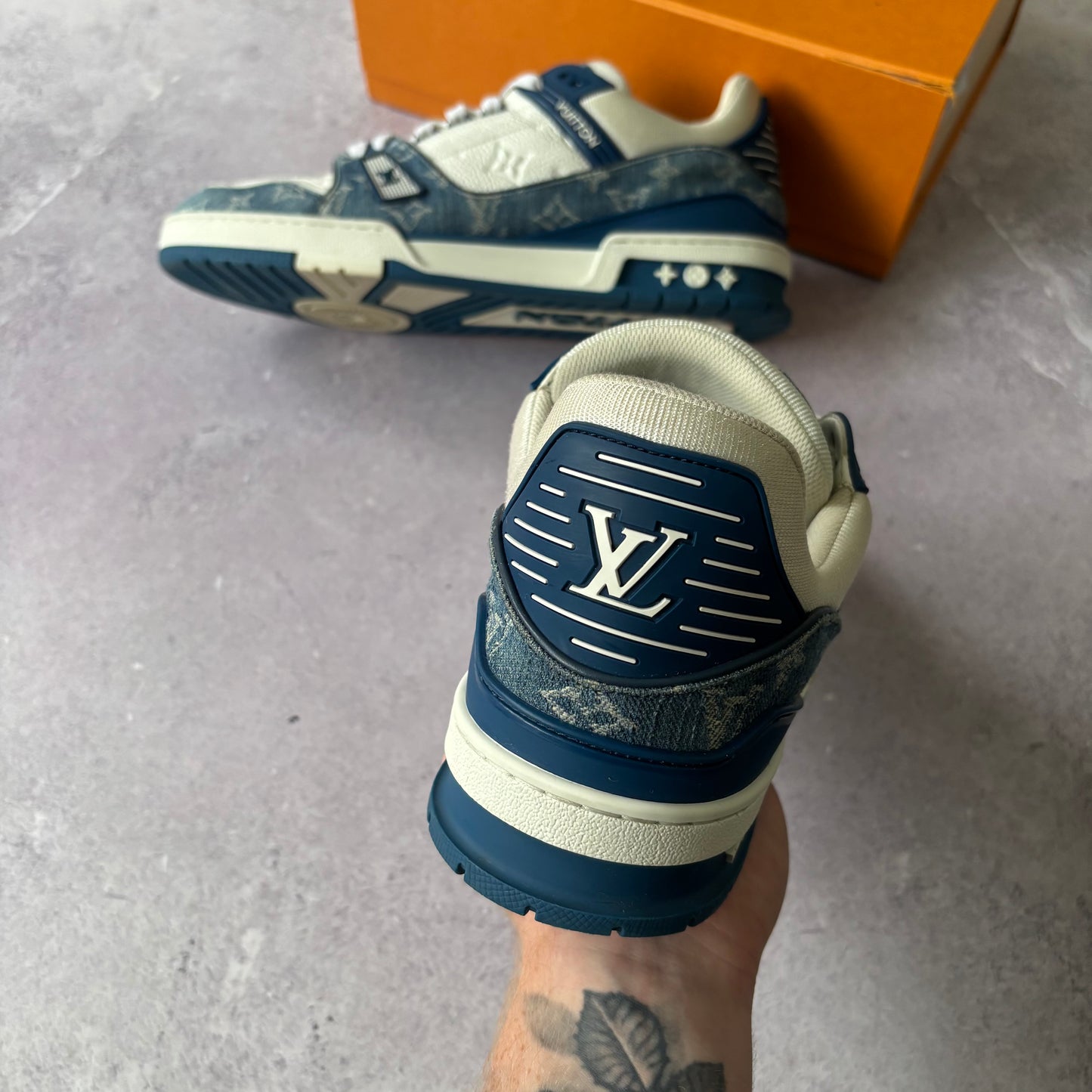 Louis Vuitton Denim Trainers - Fits UK 11.5