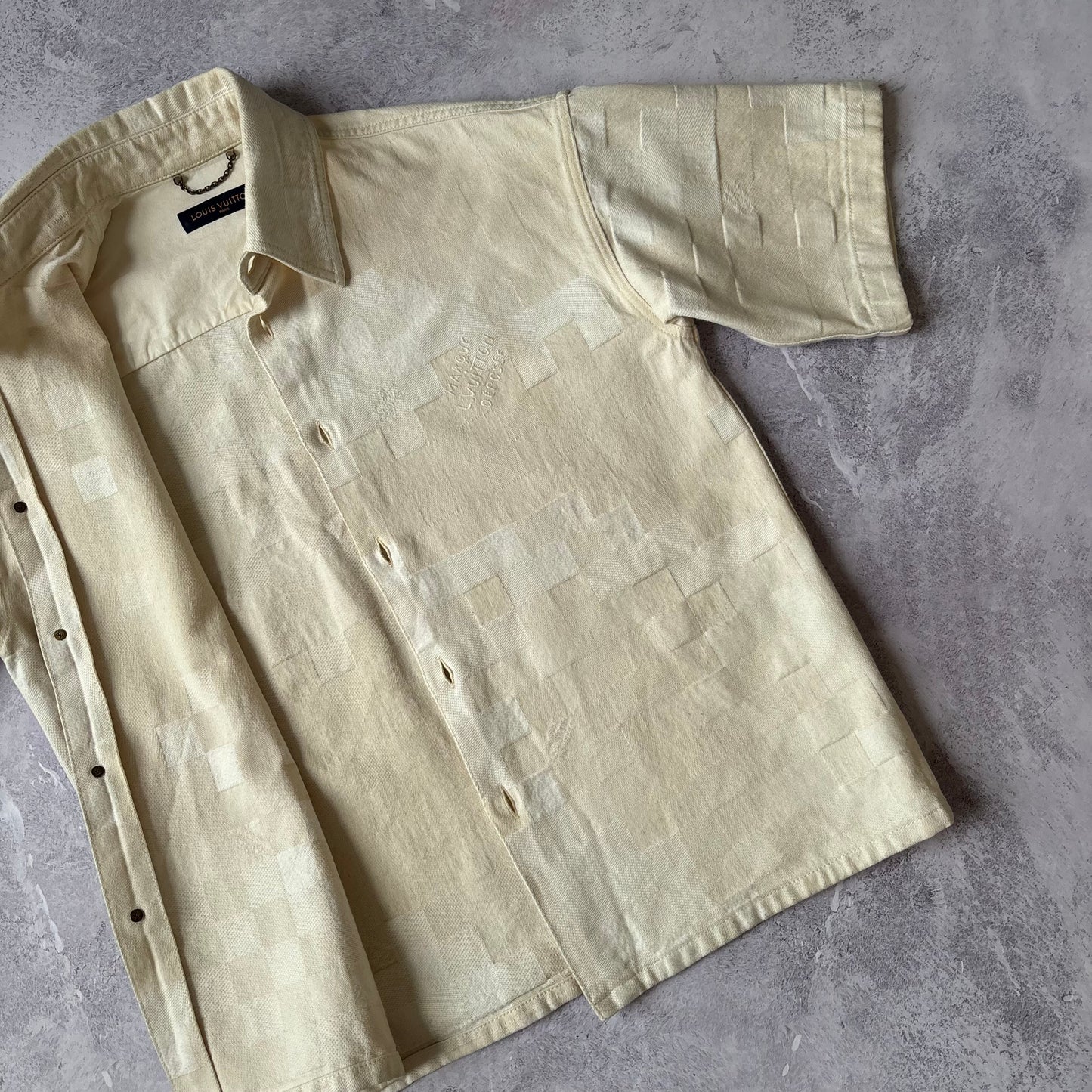 Louis Vuitton Damier Short Sleeve Denim Shirt - Fits Medium/Large