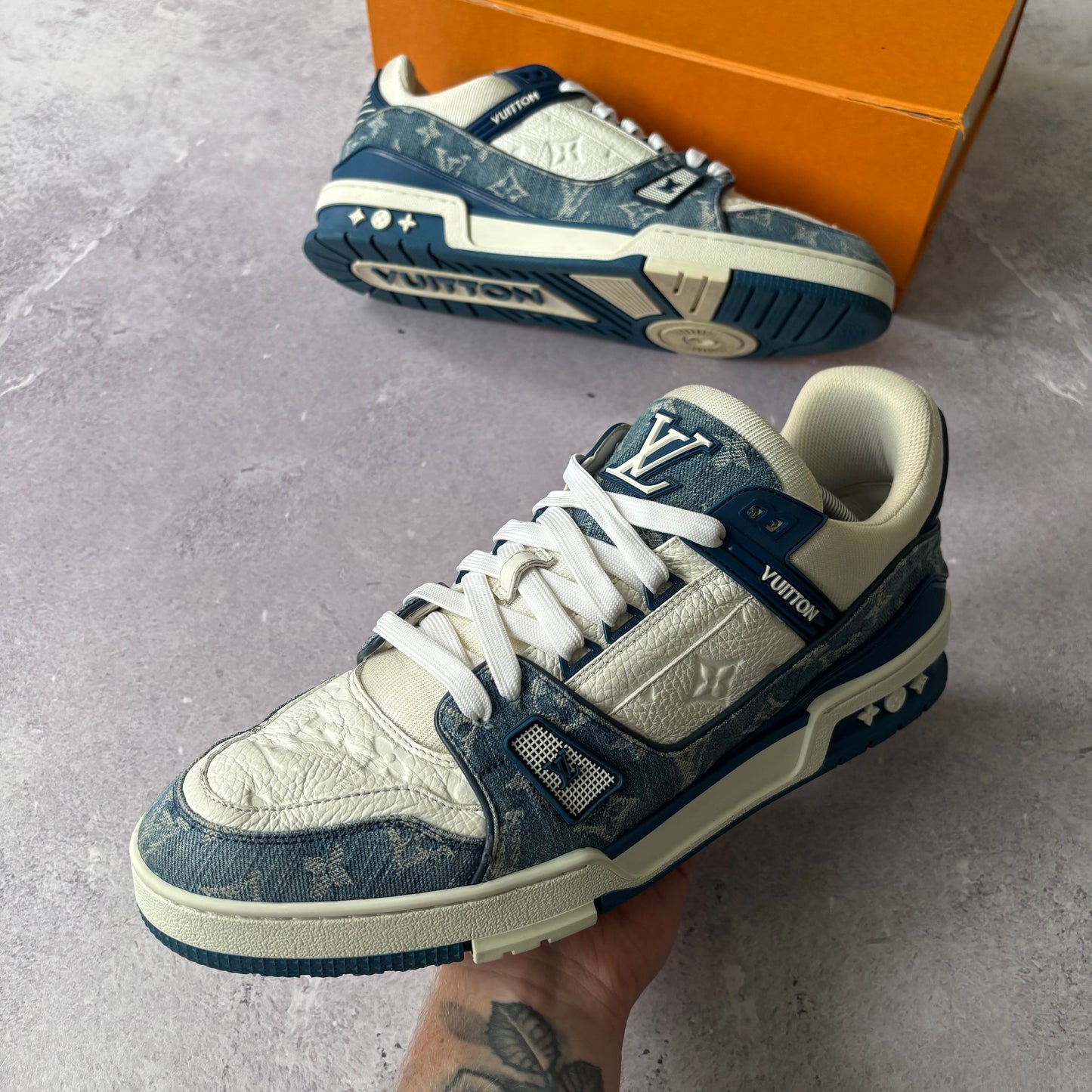 Louis Vuitton Denim Trainers - Fits UK 11.5
