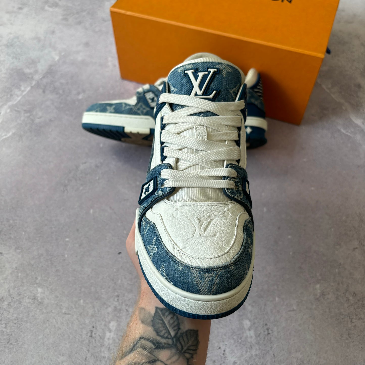 Louis Vuitton Denim Trainers - Fits UK 8.5
