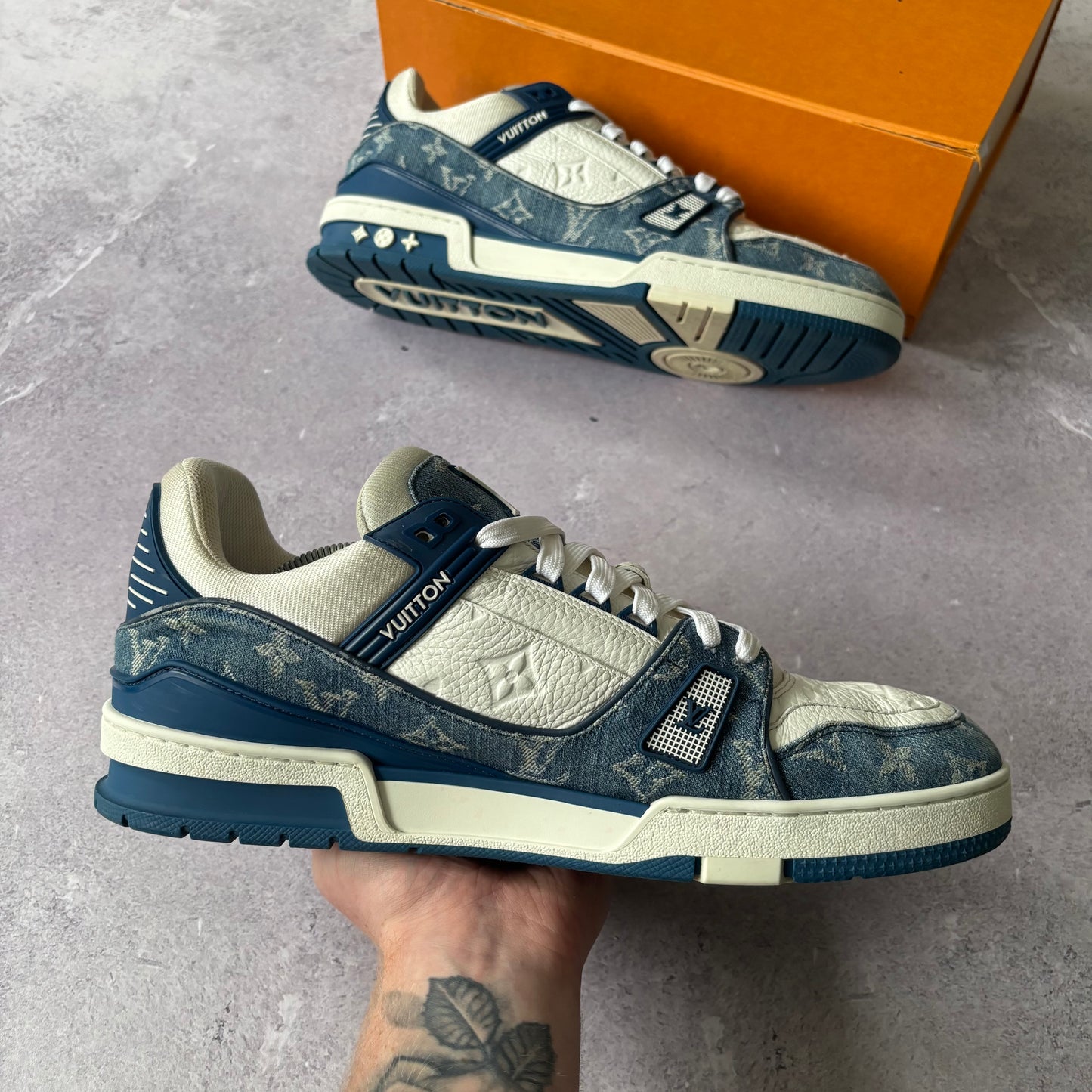 Louis Vuitton Denim Trainers - Fits UK 11.5