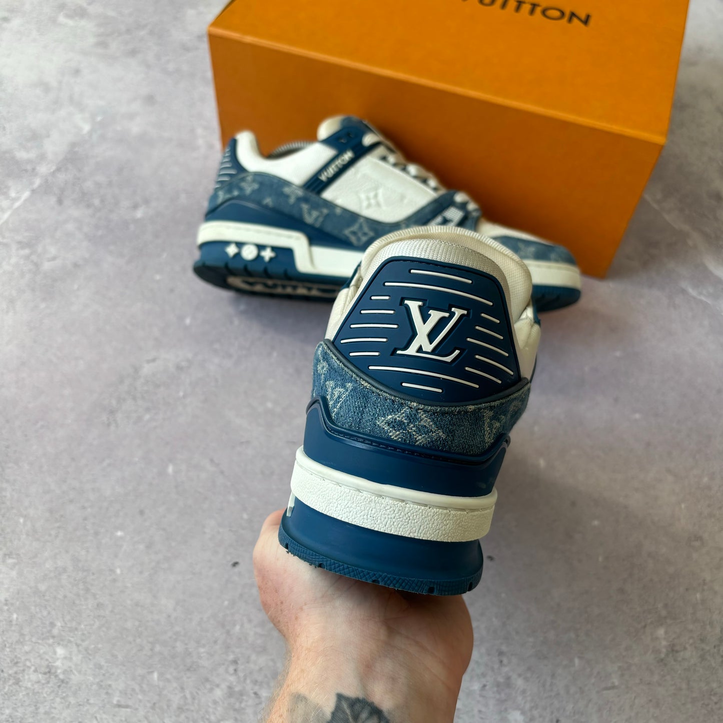 Louis Vuitton Denim Trainers - Fits UK 8.5