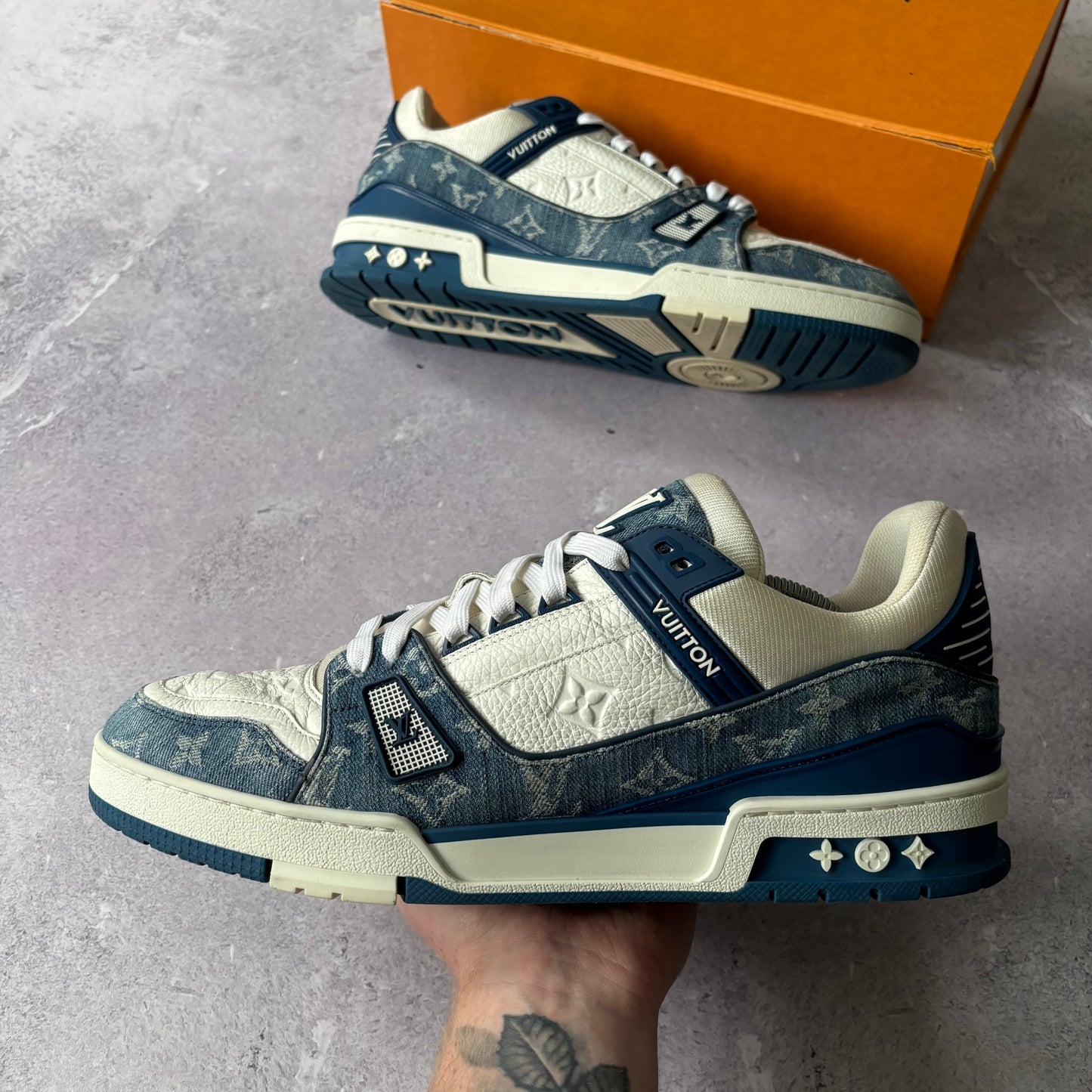 Louis Vuitton Denim Trainers - Fits UK 11.5