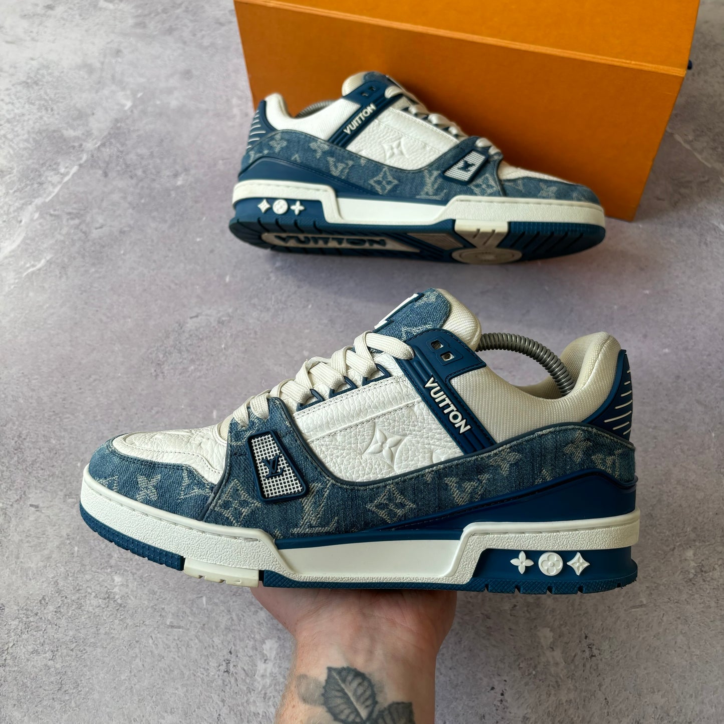 Louis Vuitton Denim Trainers - Fits UK 8.5