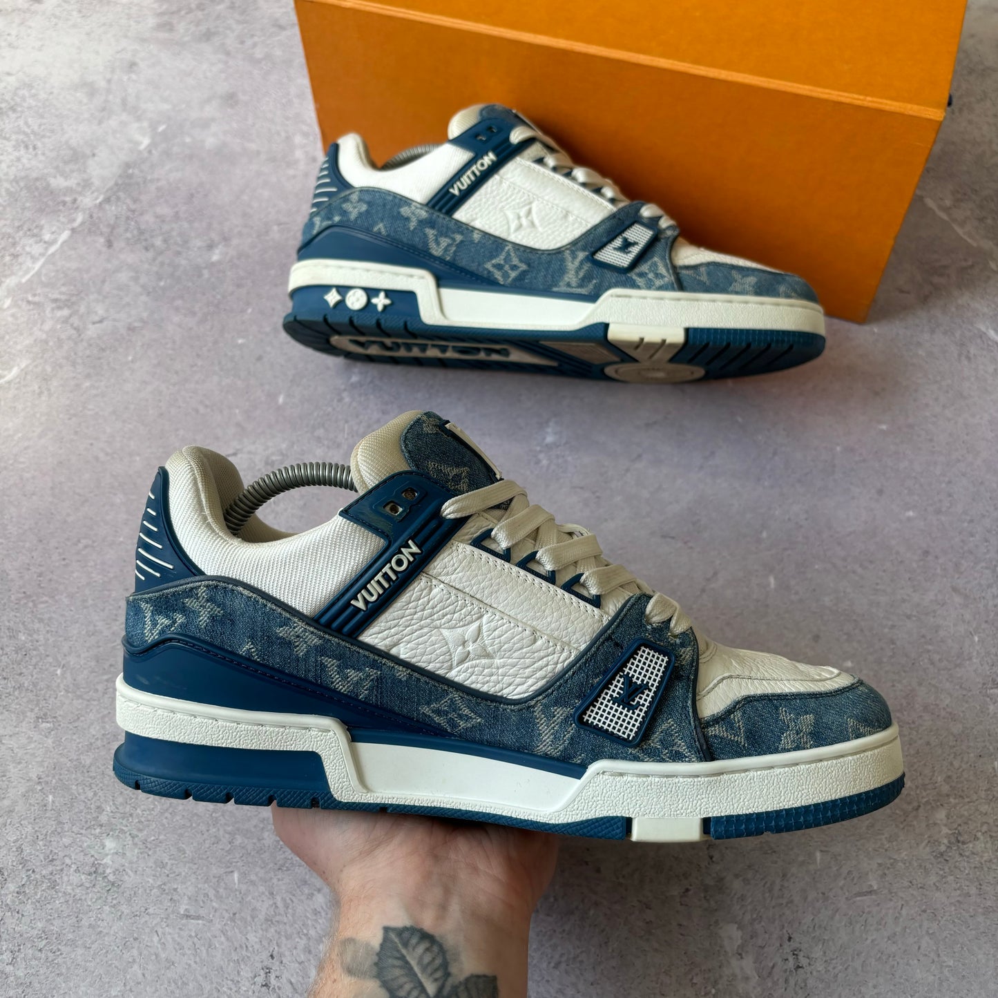 Louis Vuitton Denim Trainers - Fits UK 8.5