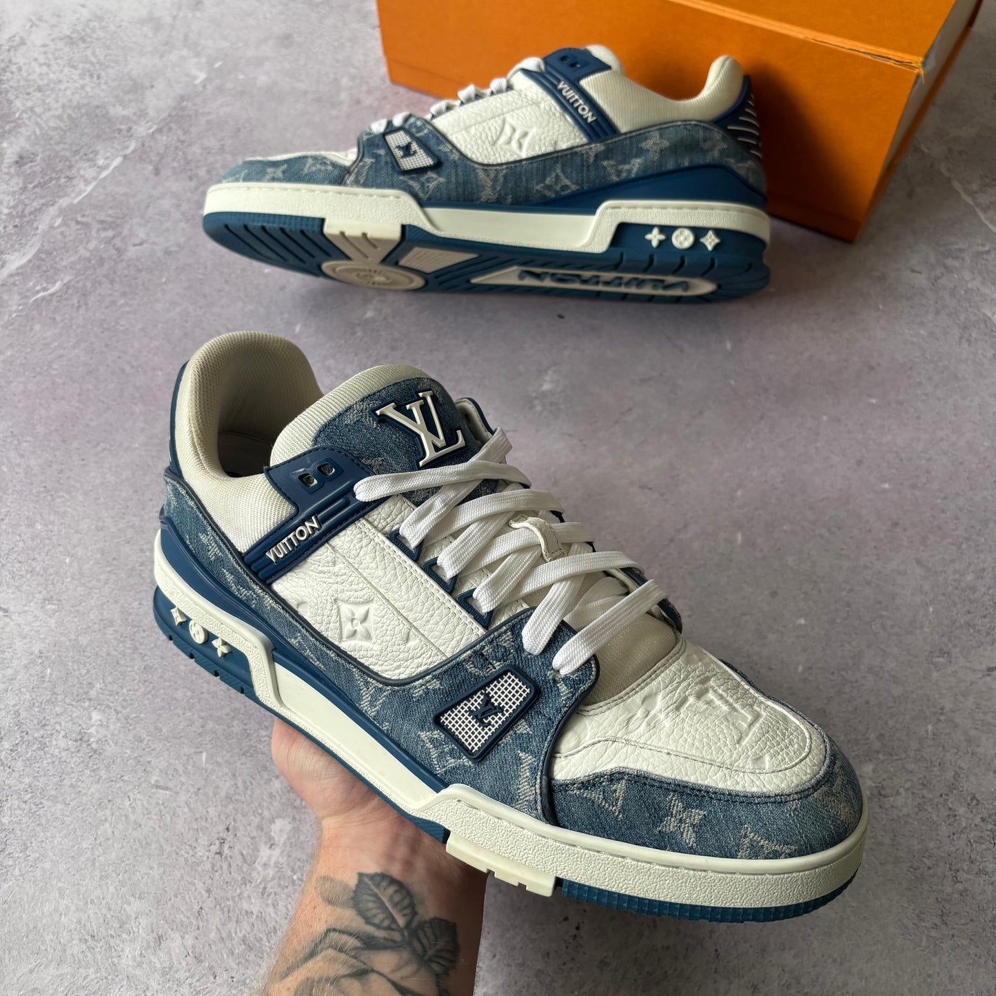 Louis Vuitton Denim Trainers - Fits UK 11.5