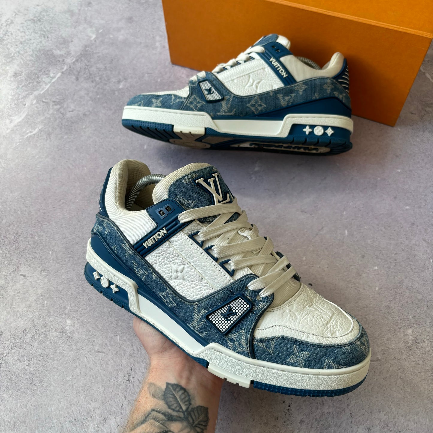 Louis Vuitton Denim Trainers - Fits UK 8.5