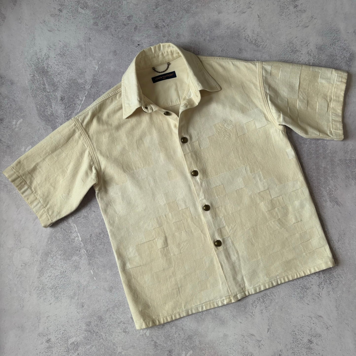 Louis Vuitton Damier Short Sleeve Denim Shirt - Fits Medium/Large