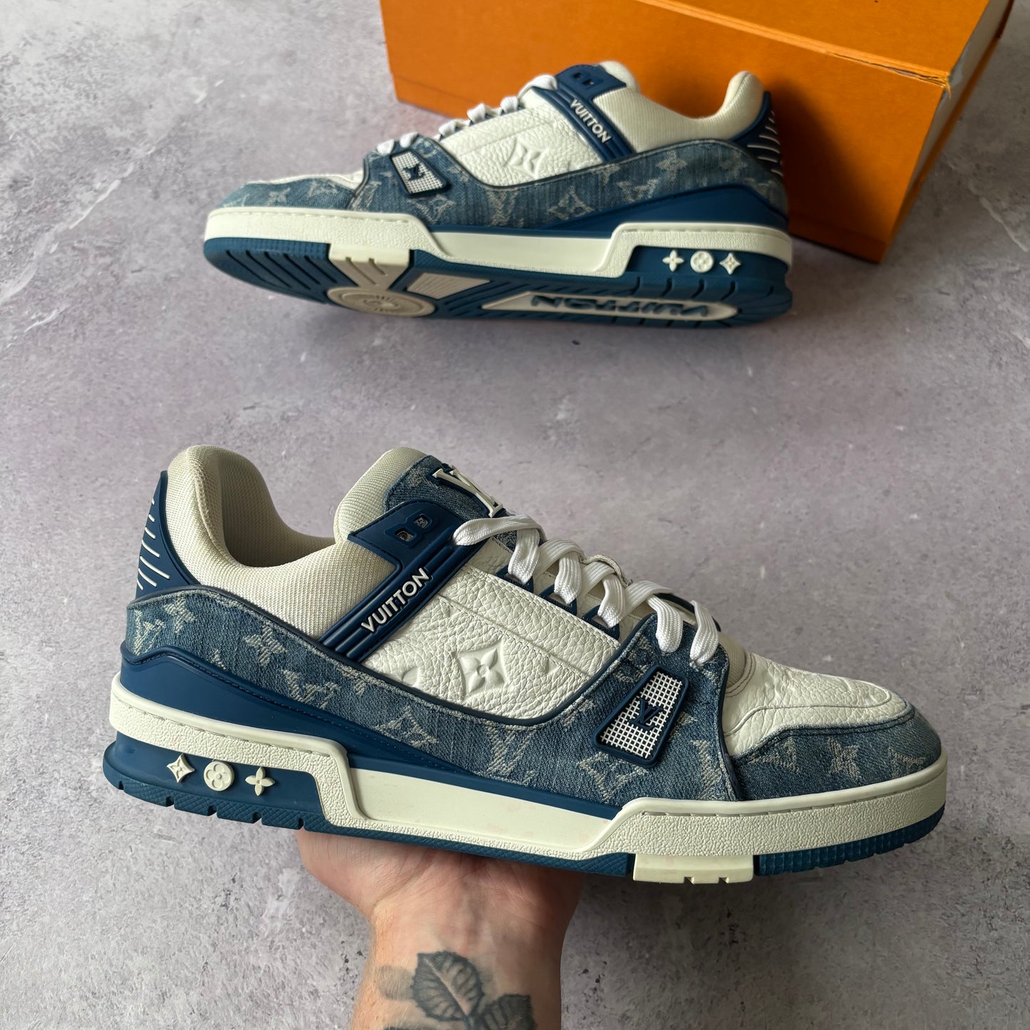 Louis Vuitton Denim Trainers - Fits UK 11.5