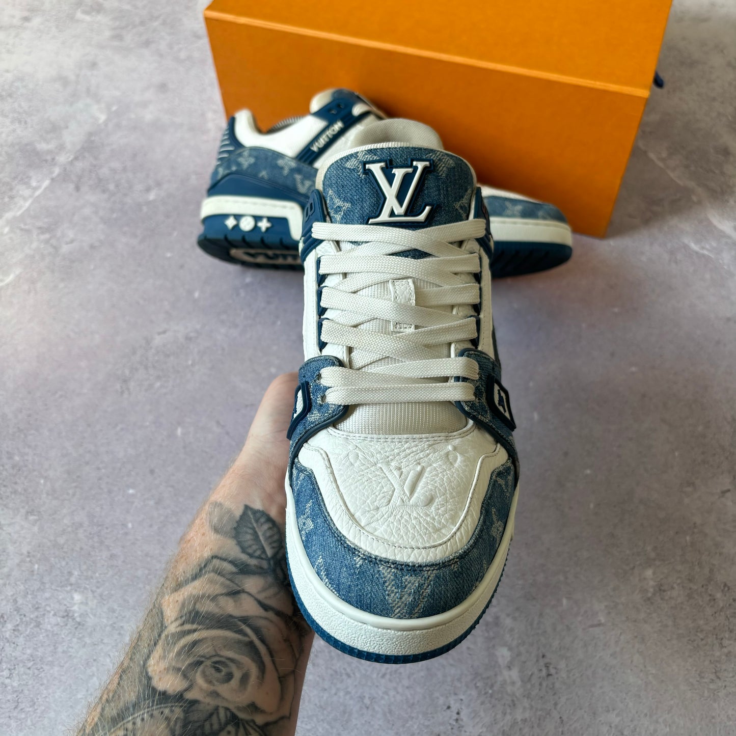 Louis Vuitton Denim Trainers - Fits UK 8.5