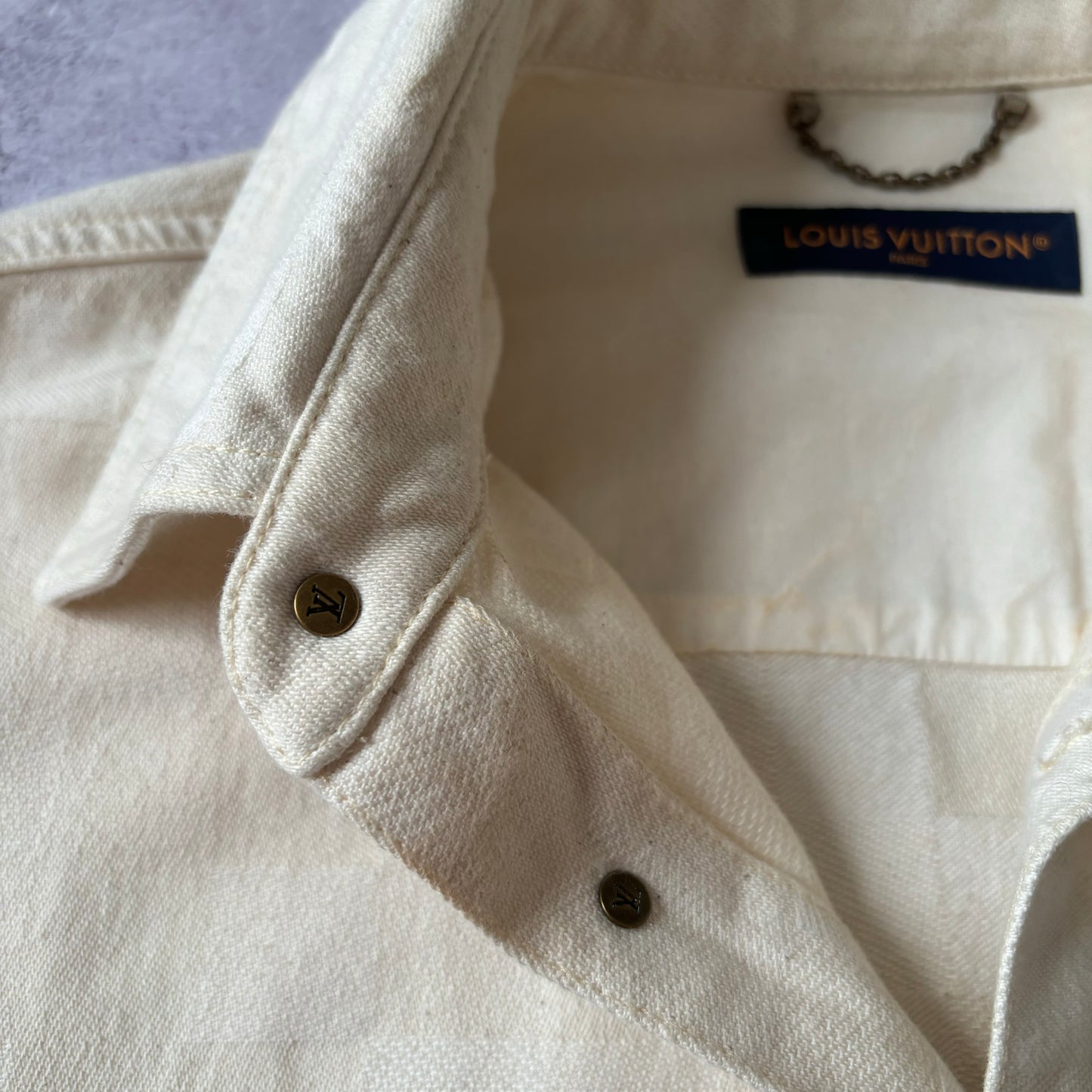Louis Vuitton Damier Short Sleeve Denim Shirt - Fits Medium/Large