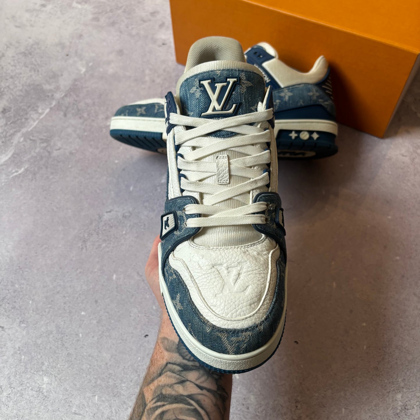 Louis Vuitton Denim Trainers - Fits UK 9