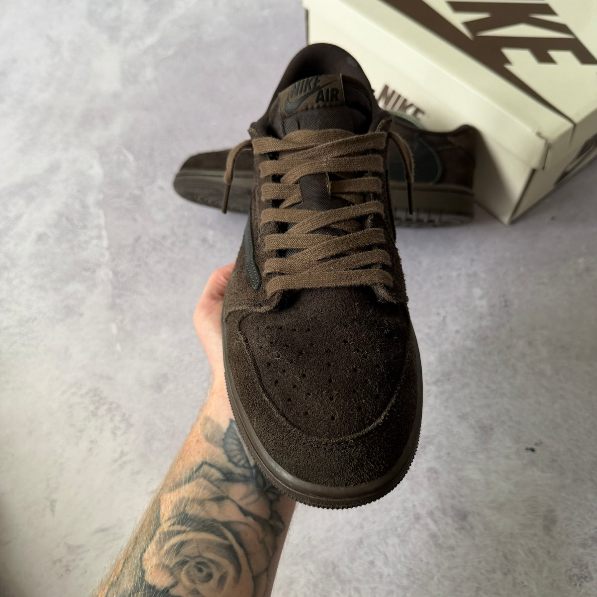 Travis Scott x Air Jordan 1 Low Trainers - UK 7.5