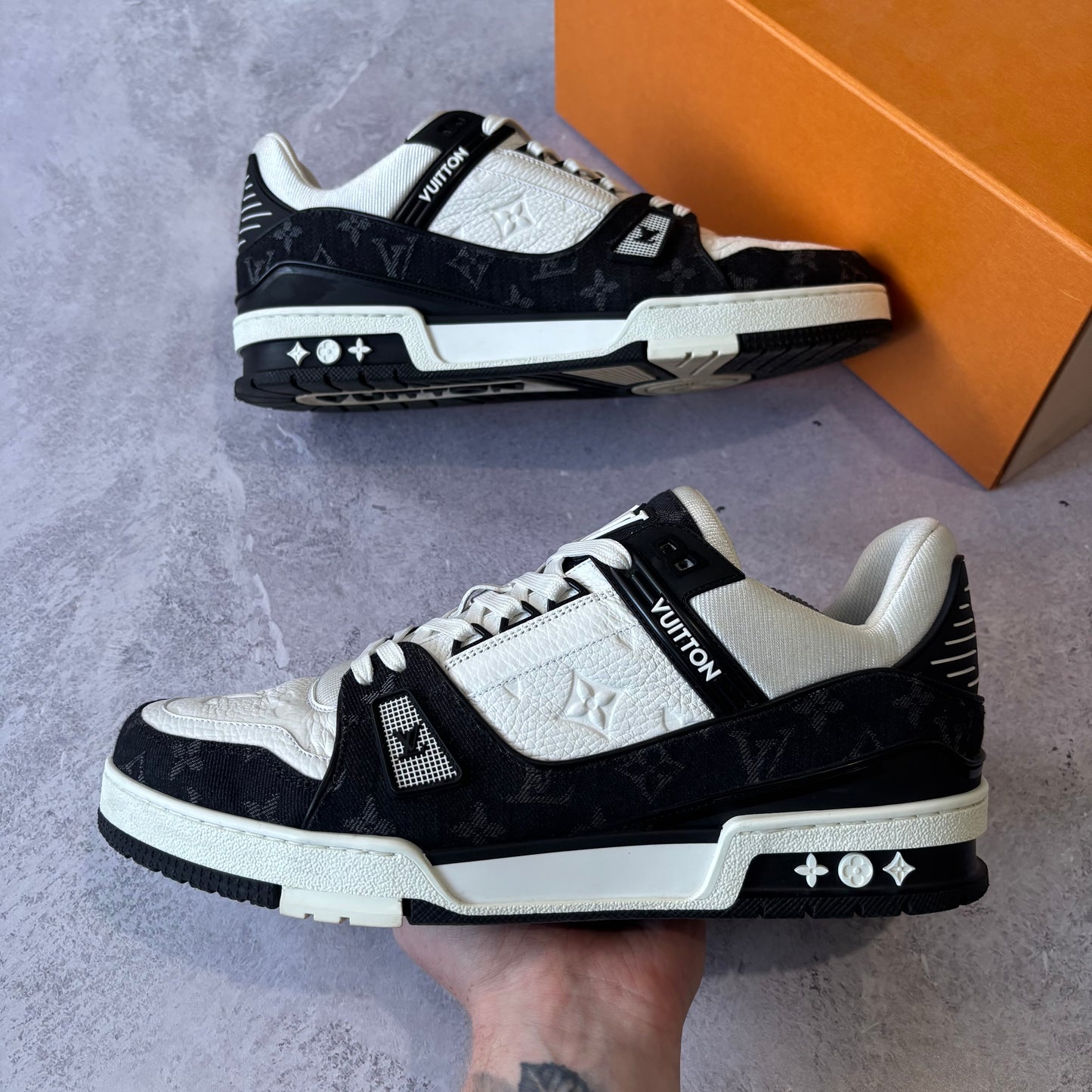 Louis Vuitton Denim Trainers - Fits UK 10