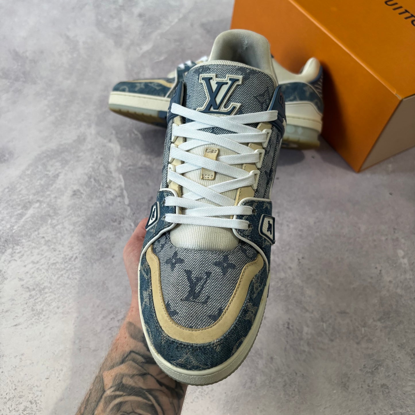 Louis Vuitton Denim Trainers - Fits UK 9