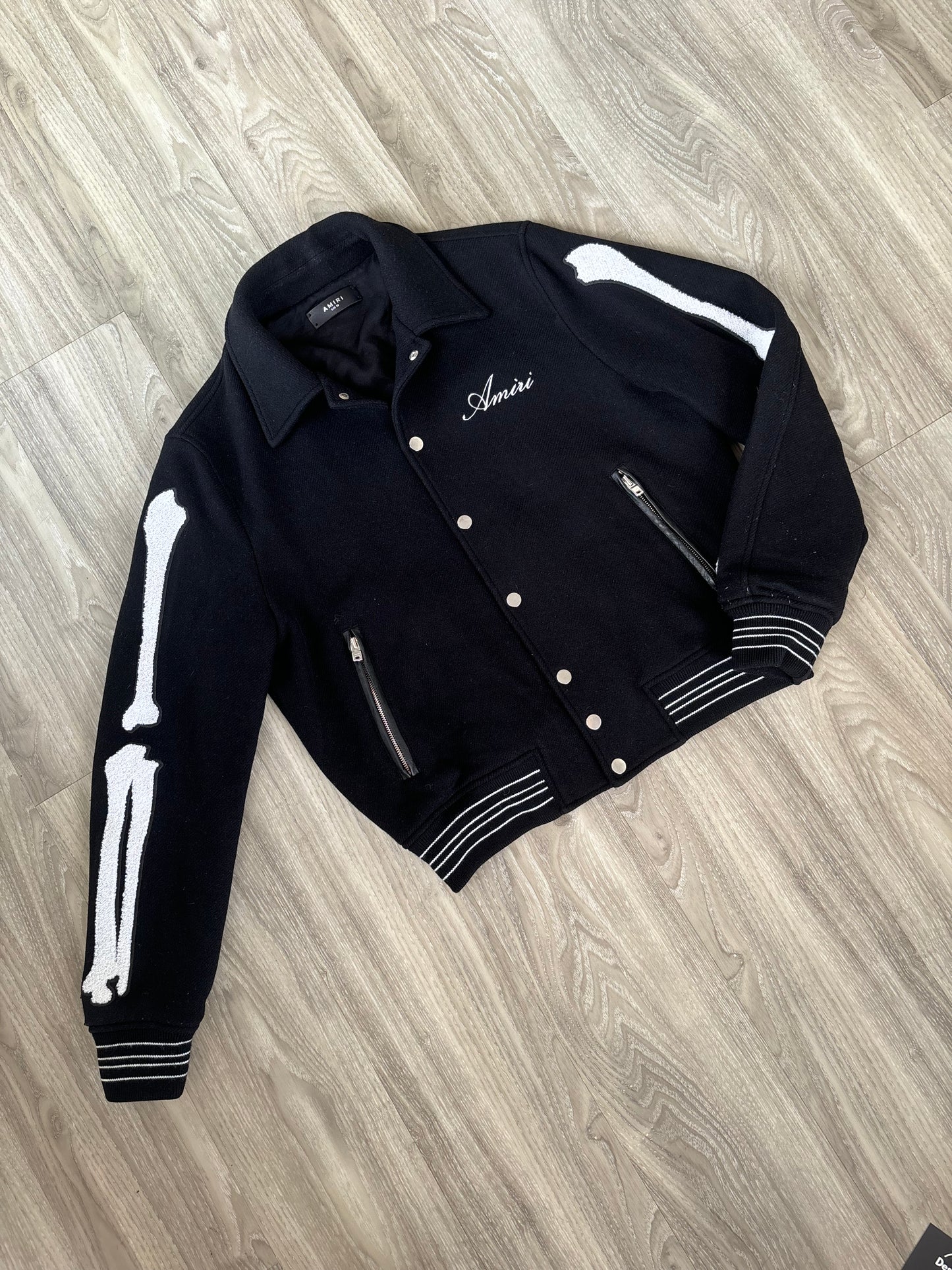 Amiri Bones Wool Varsity Jacket