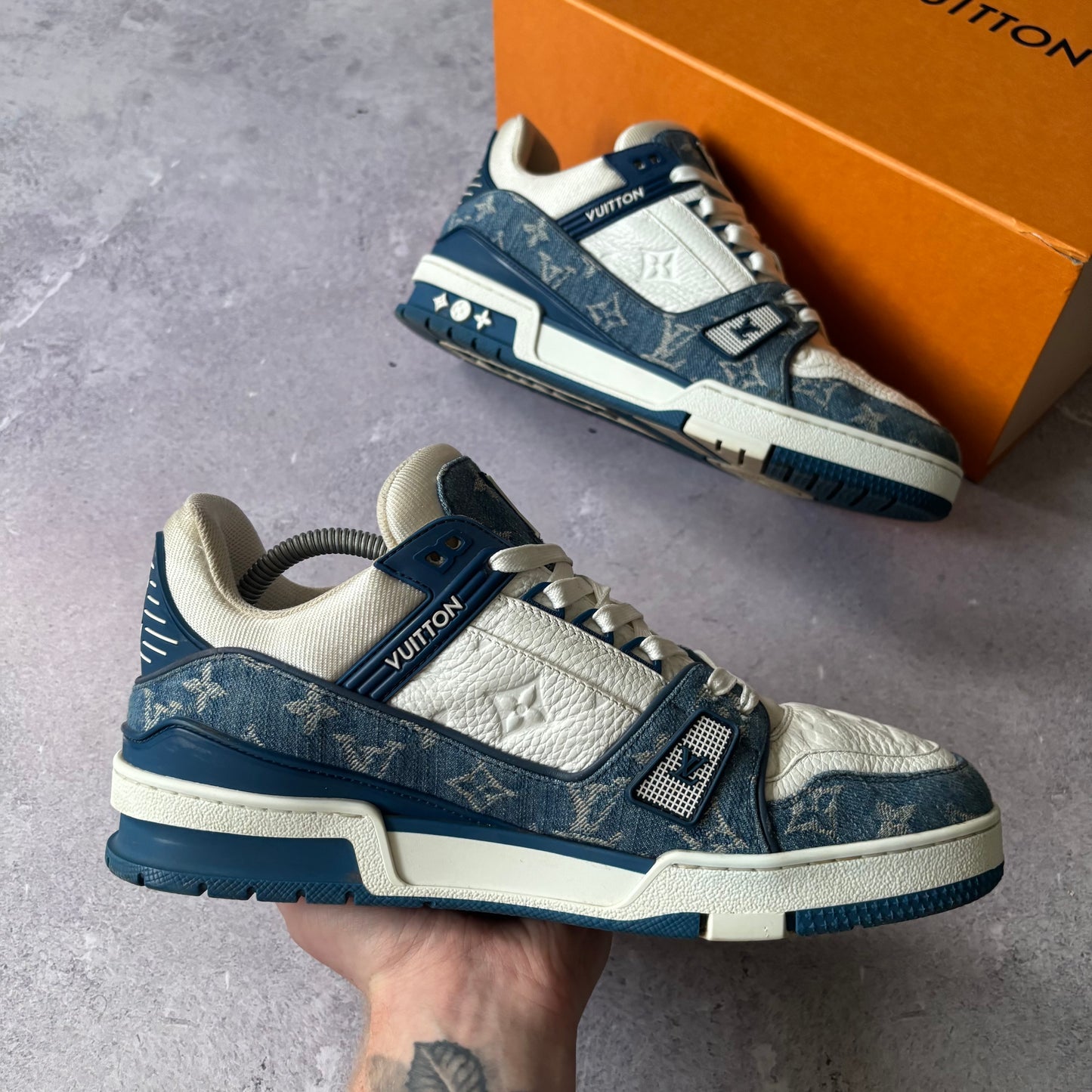 Louis Vuitton Denim Trainers - Fits UK 9