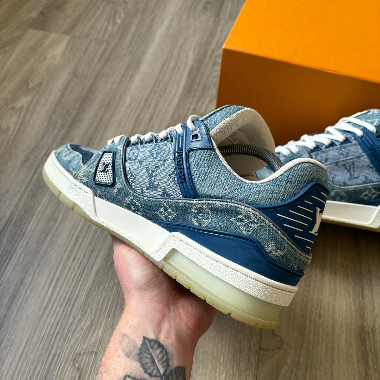 Louis Vuitton Denim Trainers UK 9.5