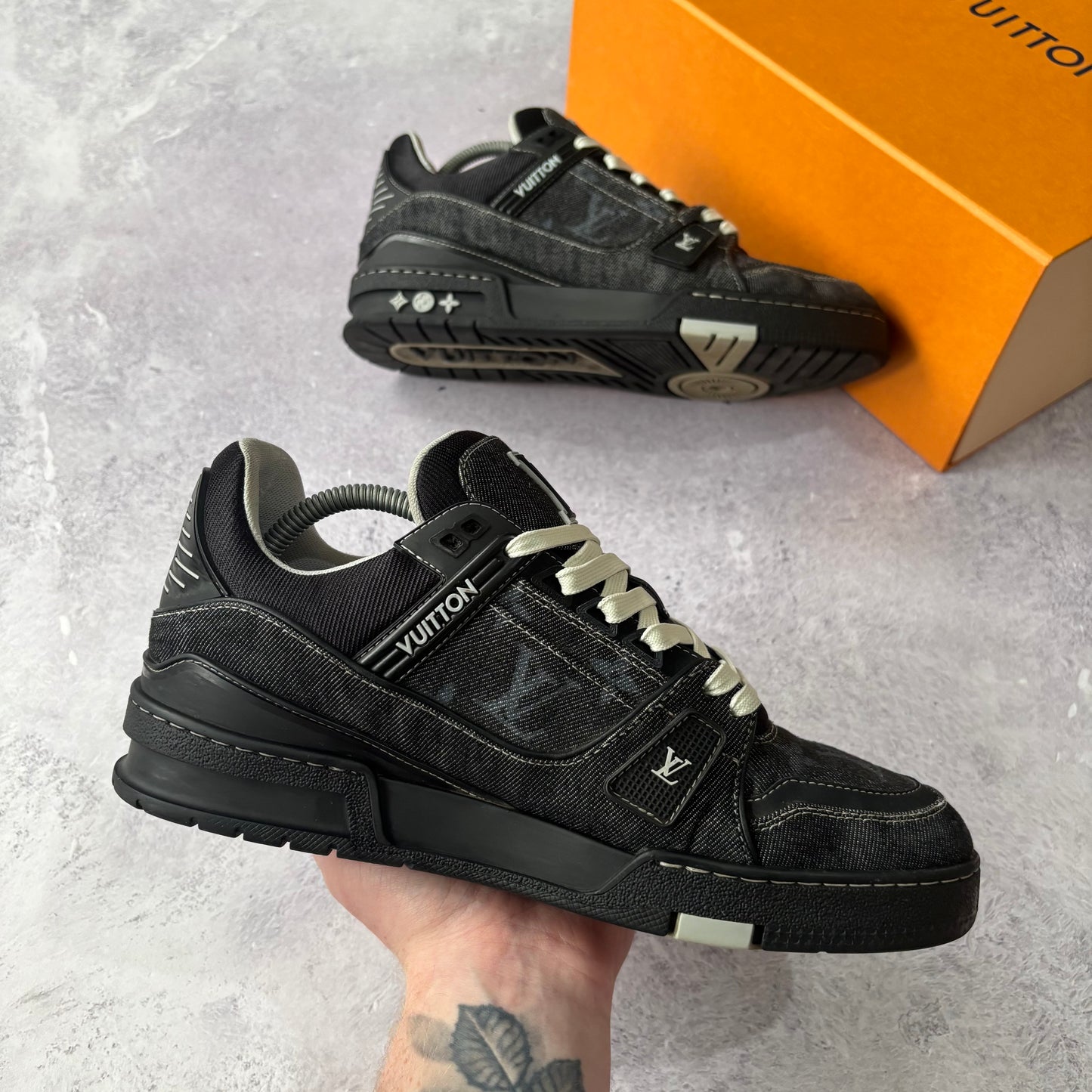Louis Vuitton Denim Trainers - Fits UK 8.5