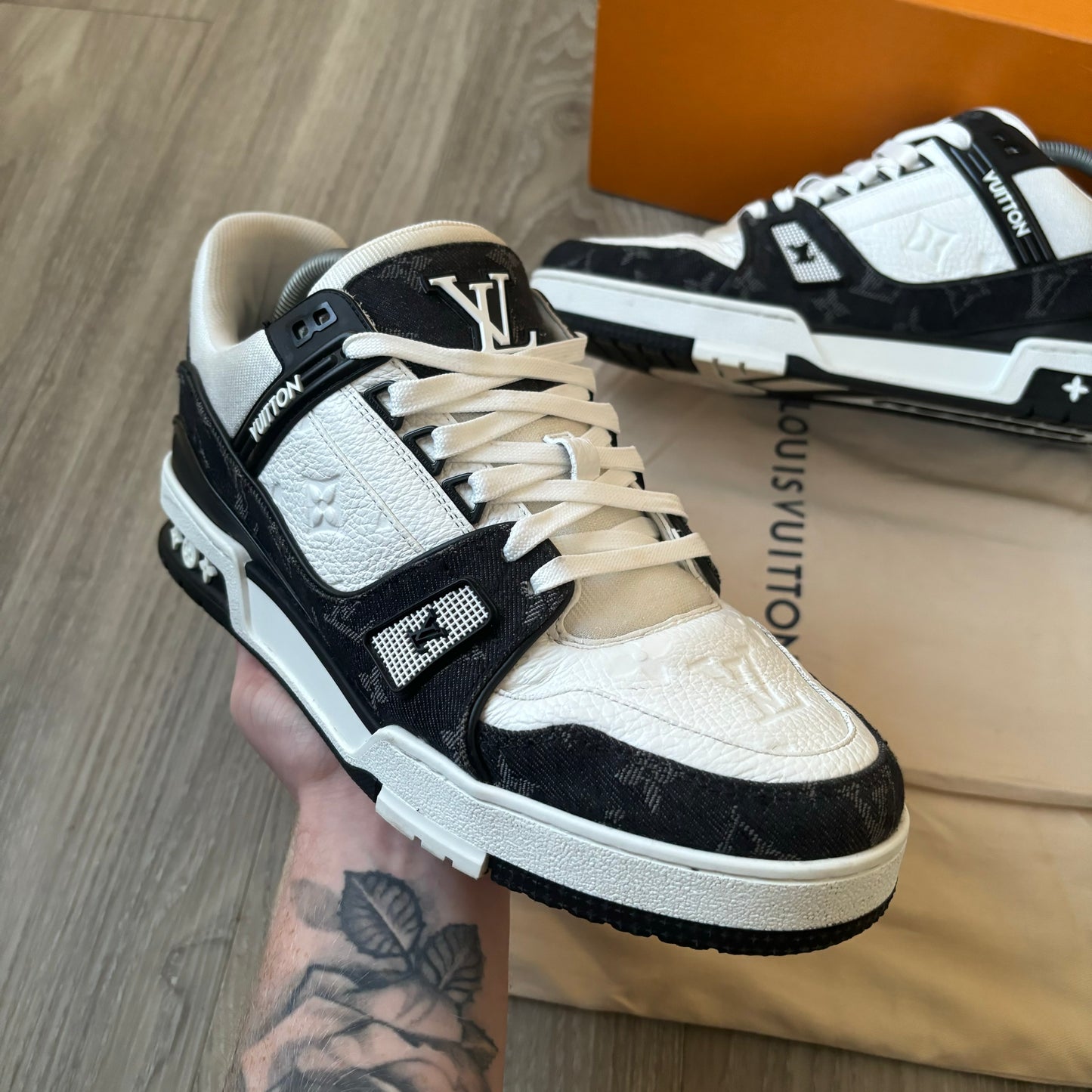 Louis Vuitton Denim Trainers UK 9