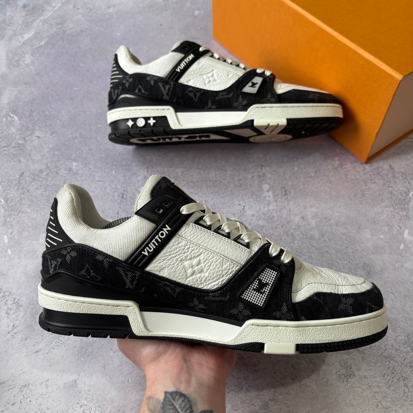 Louis Vuitton Denim Trainers - Fits UK 10.5