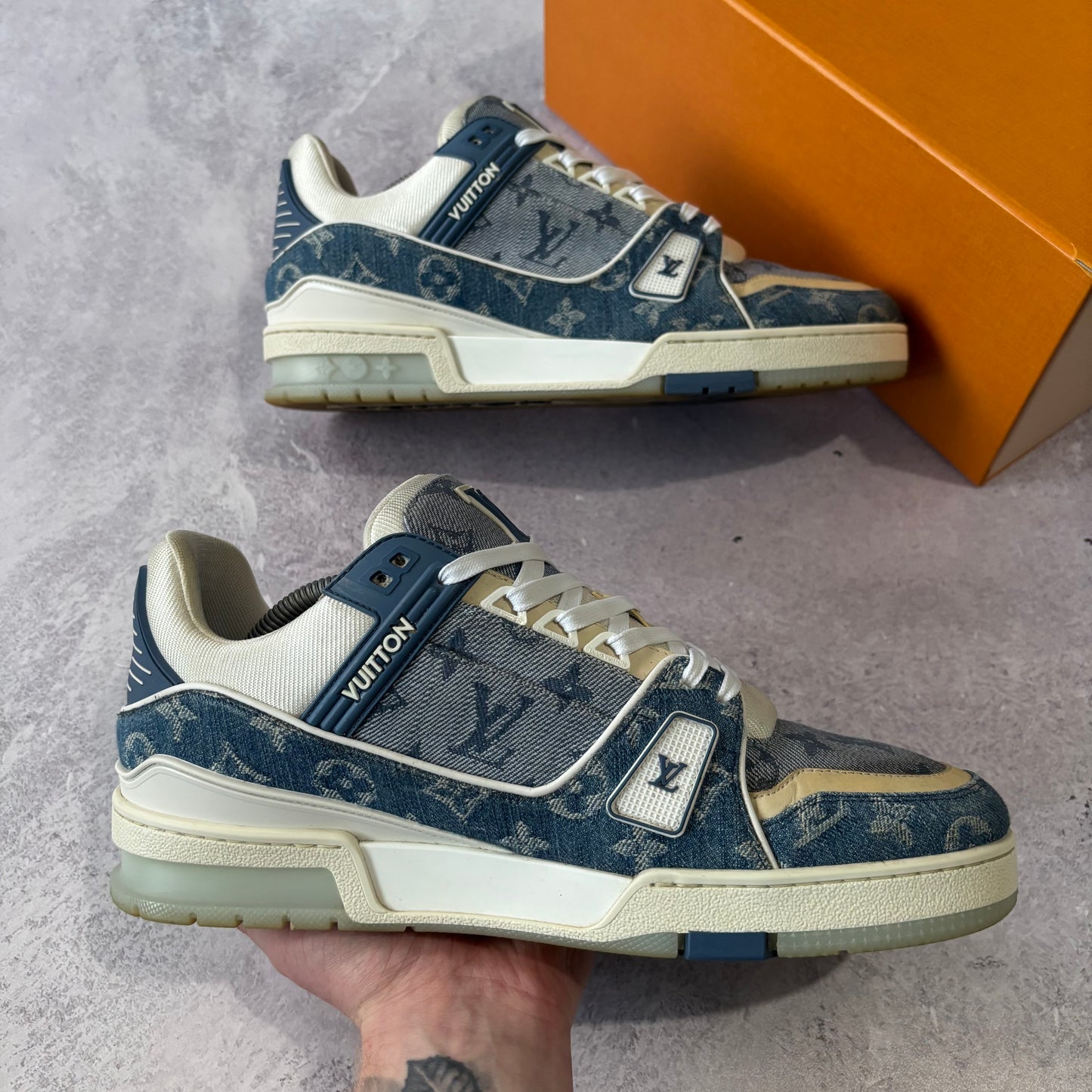 Louis Vuitton Denim Trainers - Fits UK 9