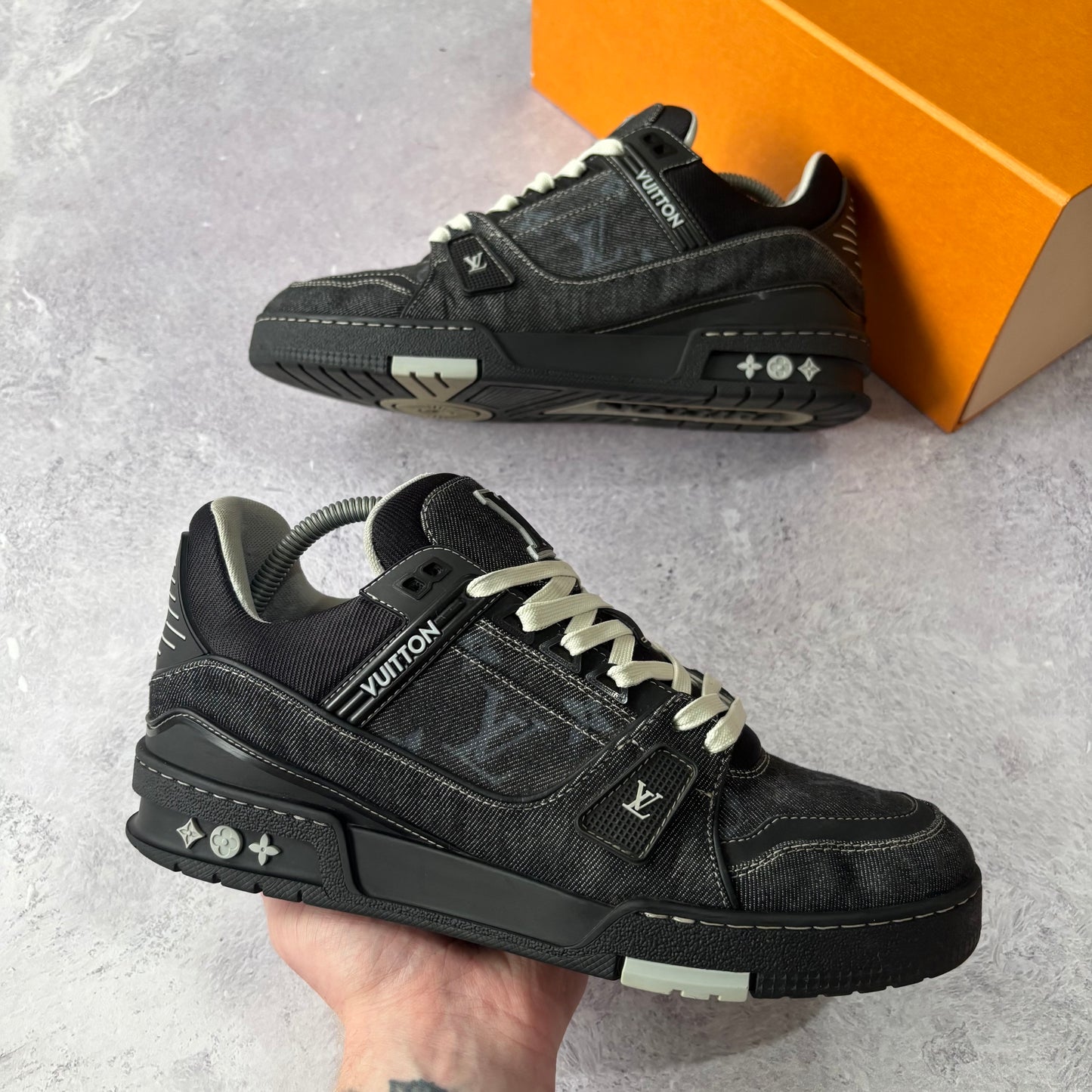 Louis Vuitton Denim Trainers - Fits UK 8.5