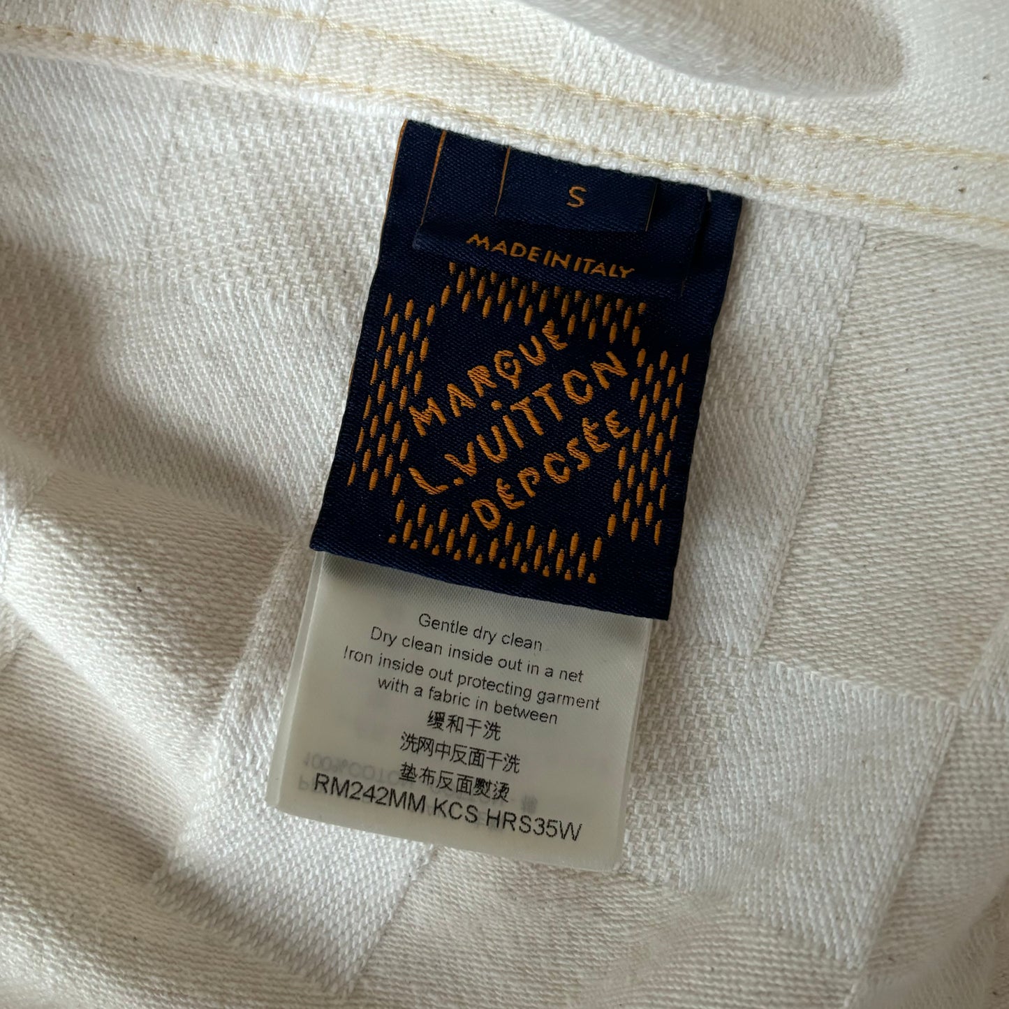 Louis Vuitton Damier Short Sleeve Denim Shirt - Fits Medium/Large