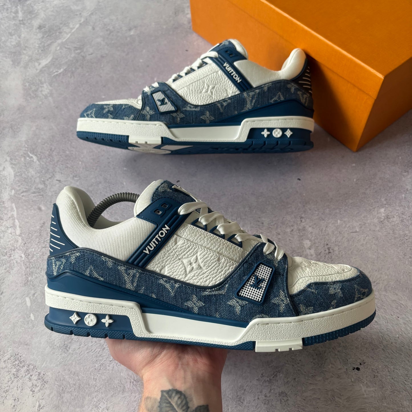 Louis Vuitton Denim Trainers - Fits UK 10