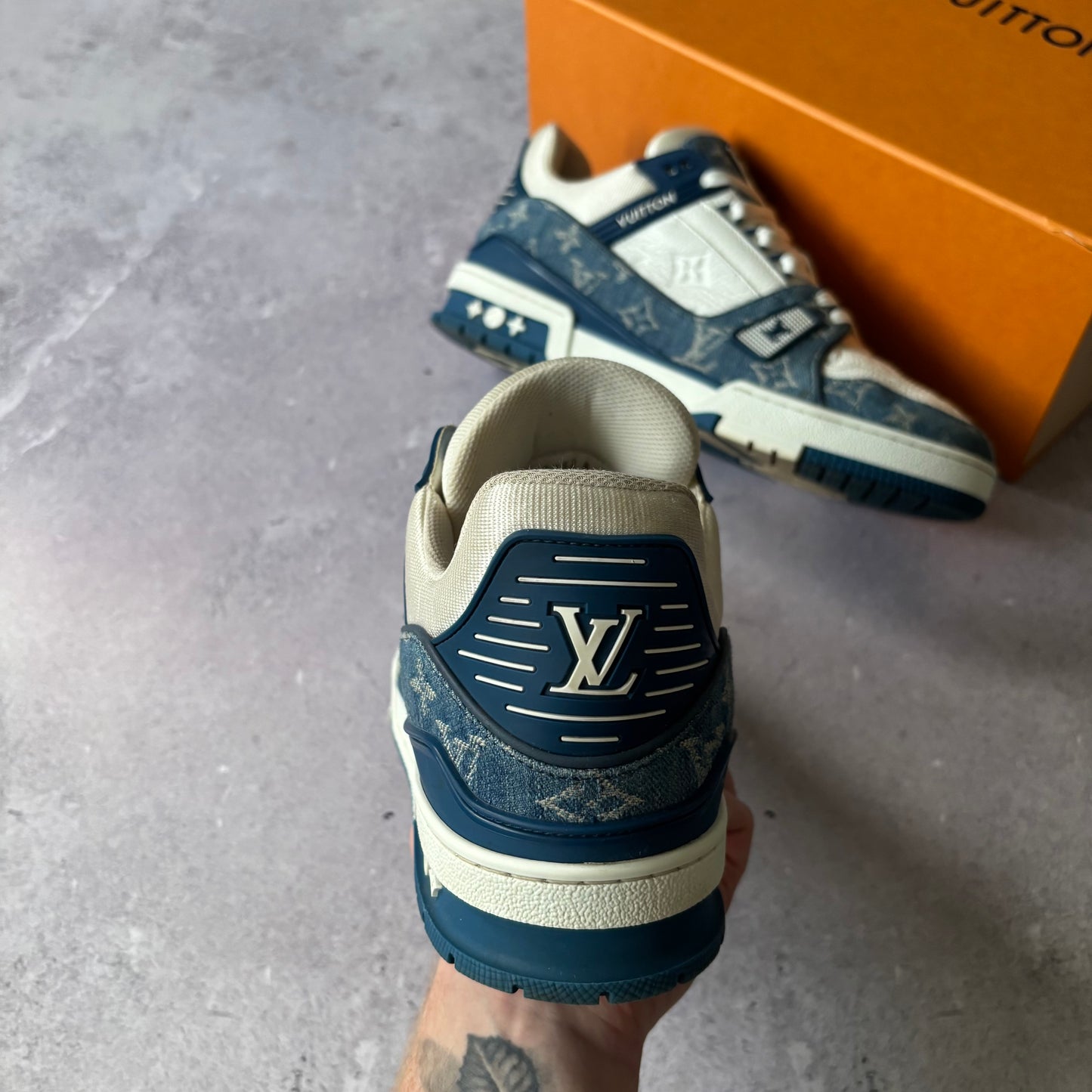 Louis Vuitton Denim Trainers - Fits UK 9