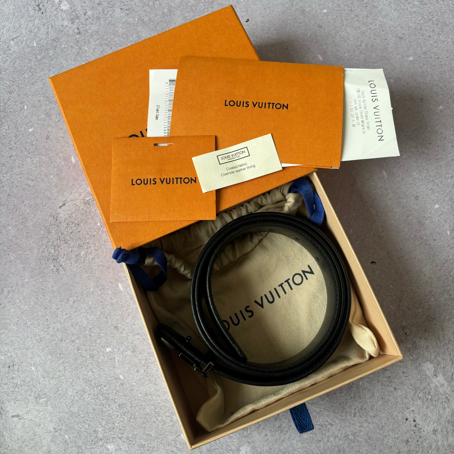 Louis Vuitton Black Monogram Belt Fits Waist 36” - 40”