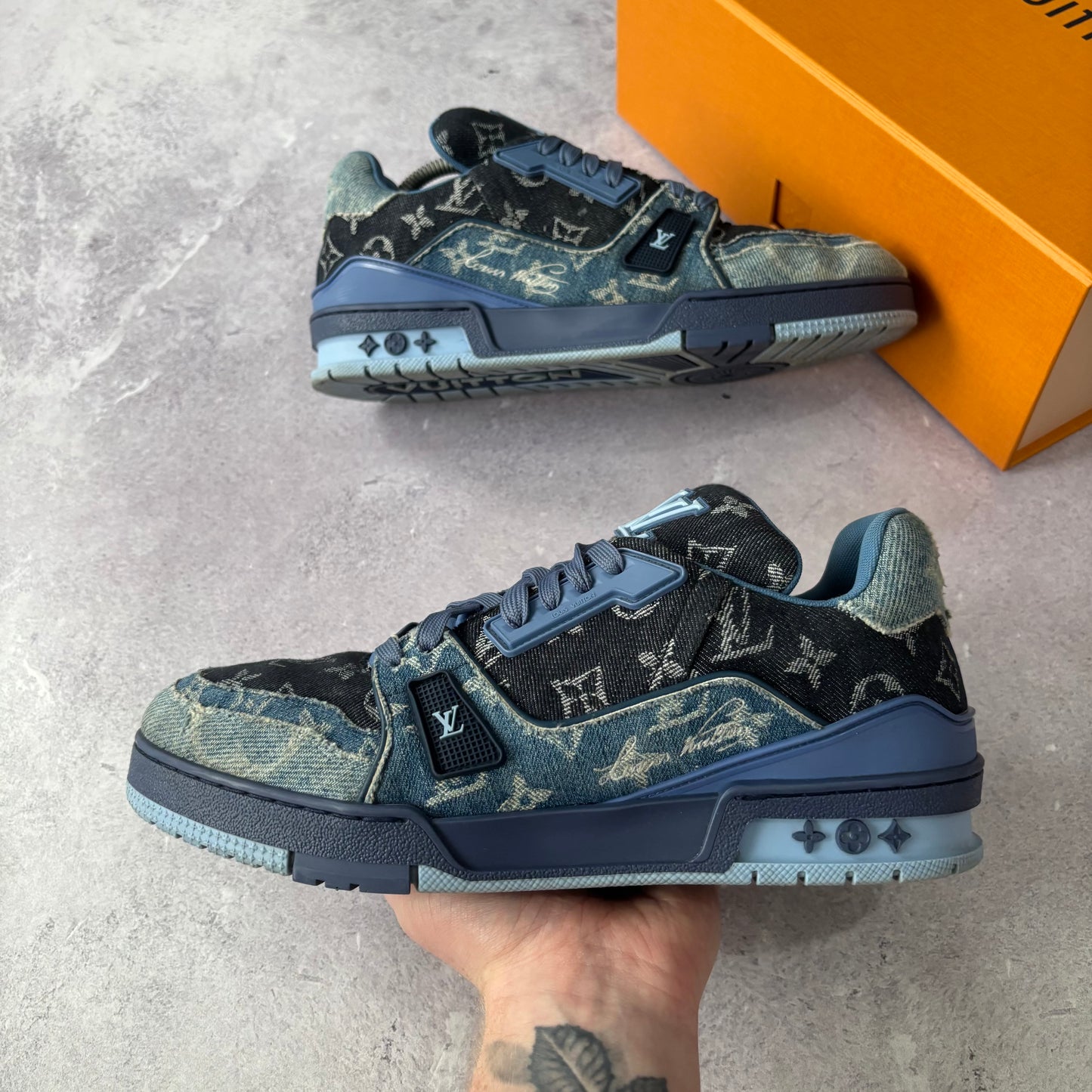 Louis Vuitton Denim Trainers - Fits UK 9