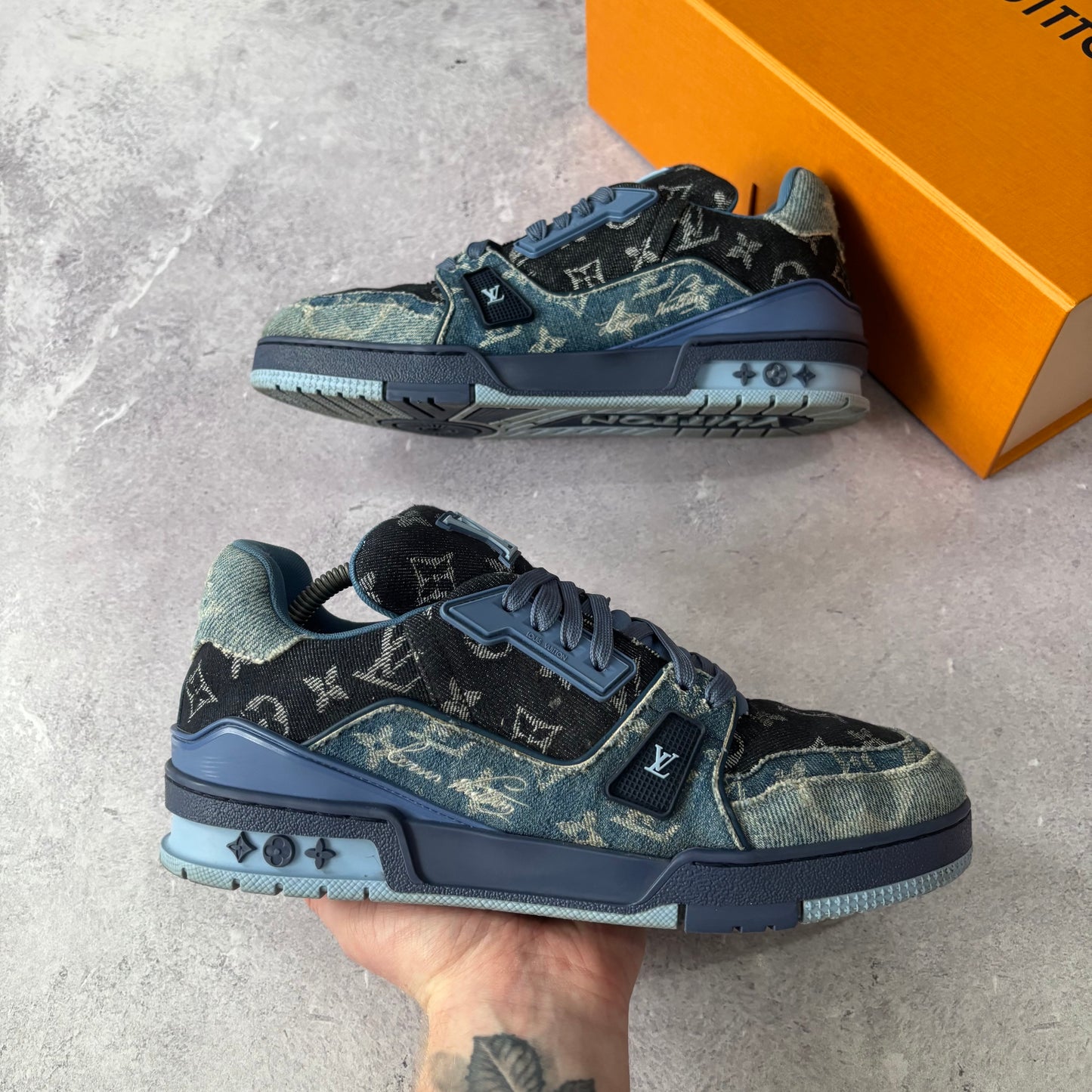 Louis Vuitton Denim Trainers - Fits UK 9
