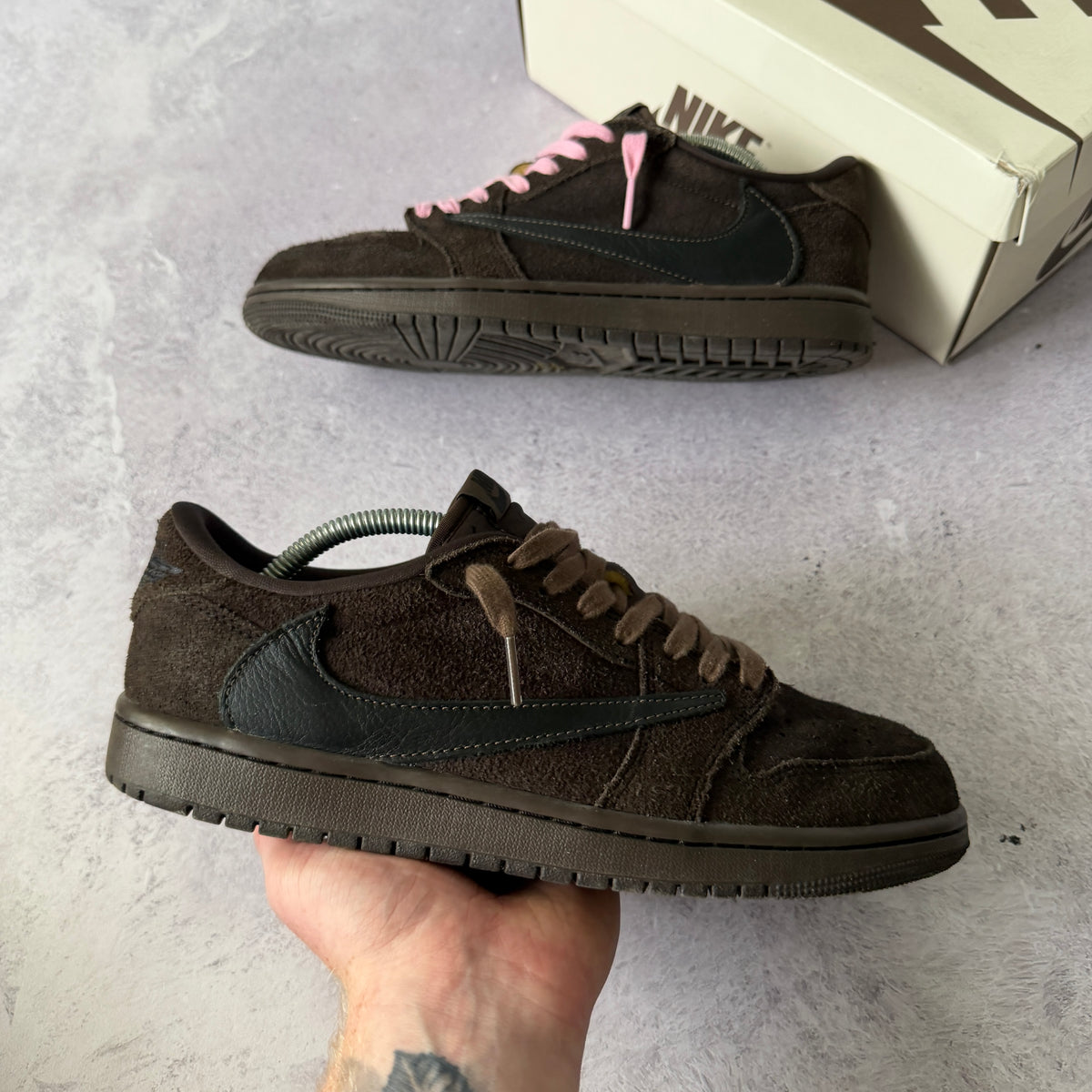 Travis Scott x Air Jordan 1 Low Trainers - UK 7.5