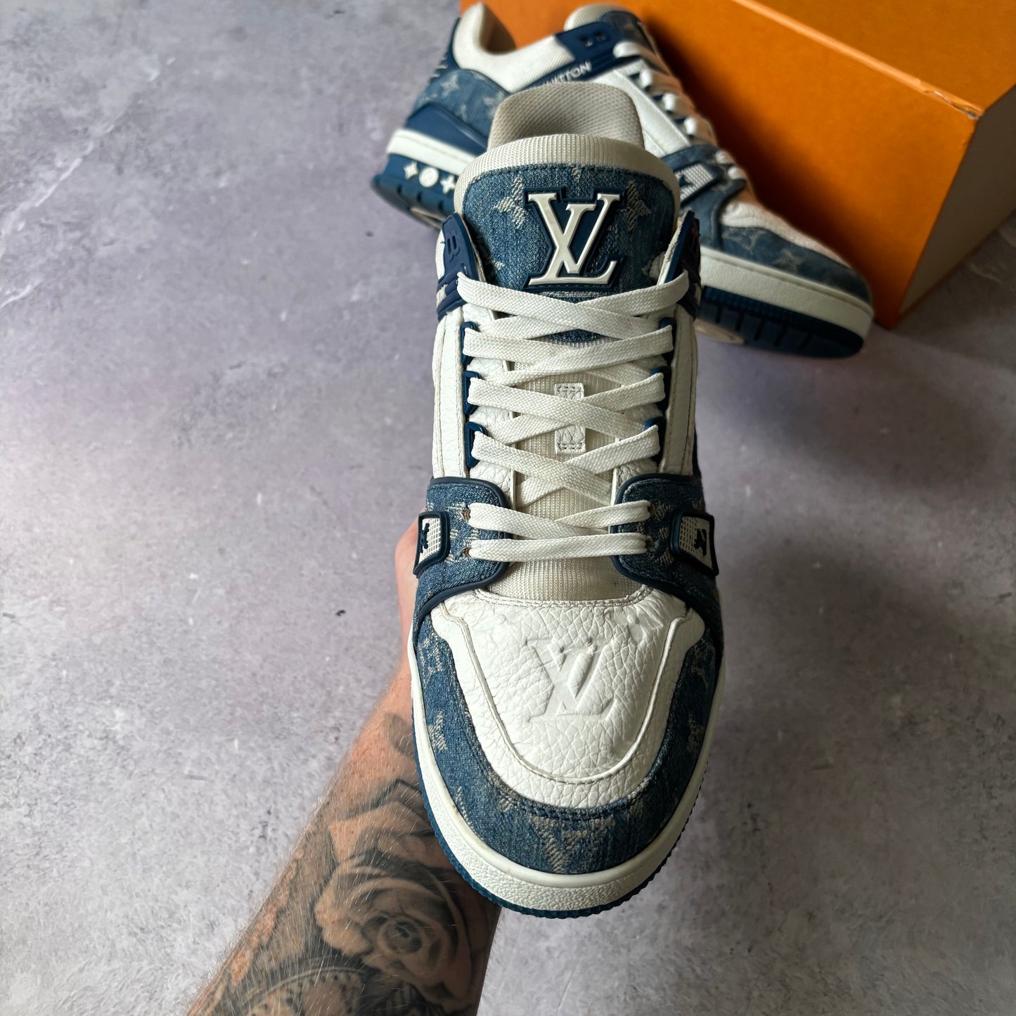 Louis Vuitton Denim Trainers - Fits UK 9