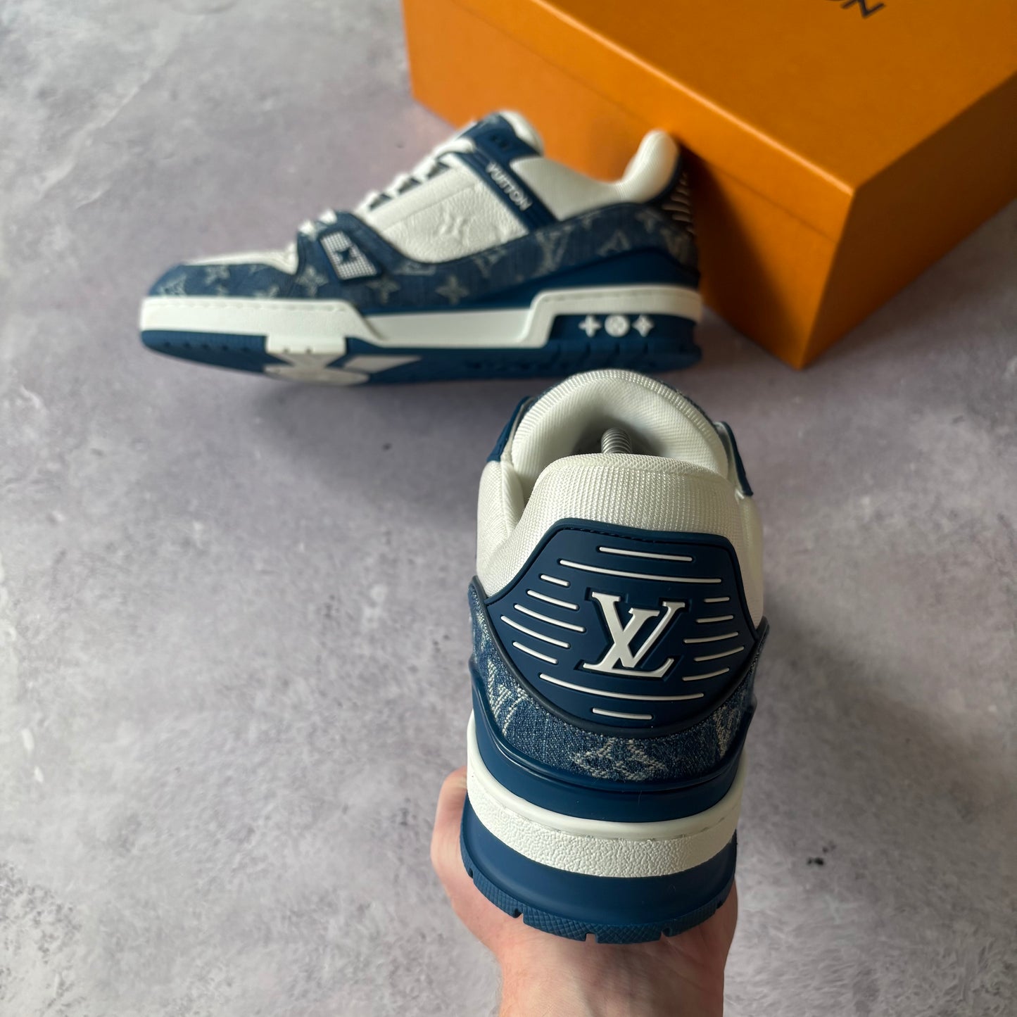 Louis Vuitton Denim Trainers - Fits UK 10