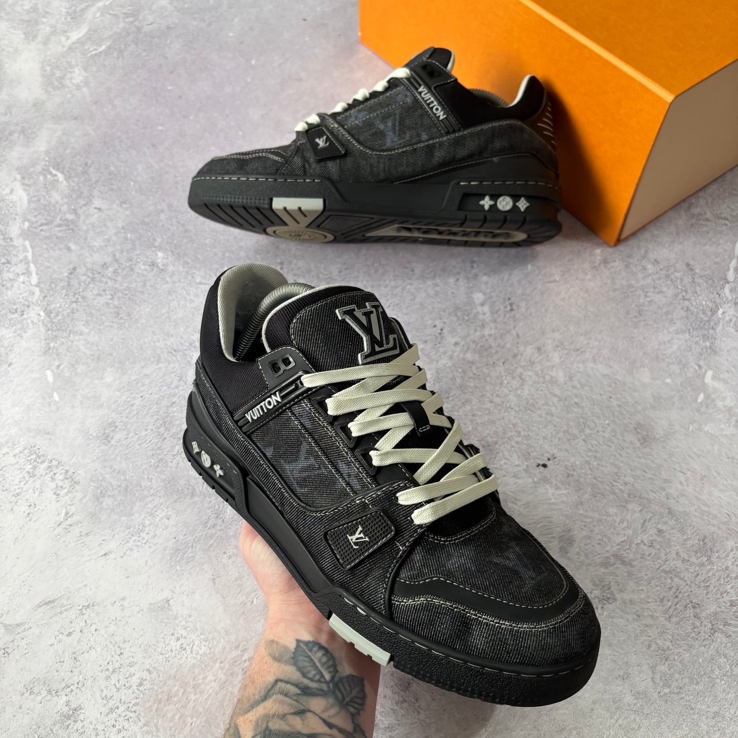 Louis Vuitton Denim Trainers - Fits UK 8.5