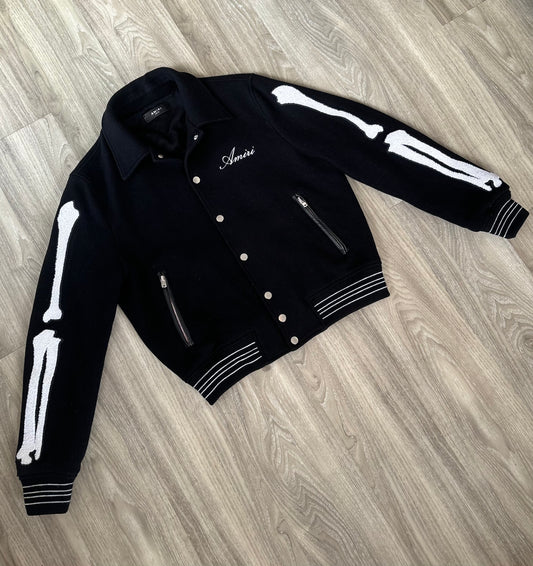 Amiri Bones Wool Varsity Jacket