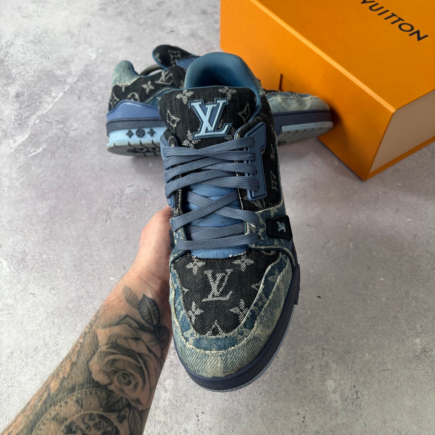 Louis Vuitton Denim Trainers - Fits UK 9