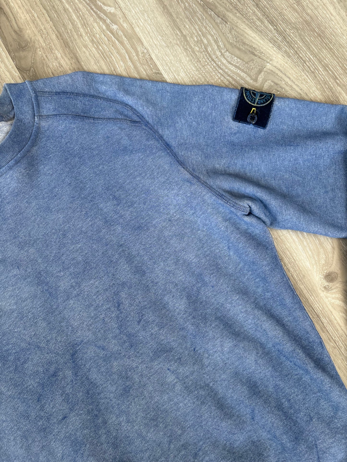 Stone Island Blue Dust Treatment Crewneck Jumper Size S