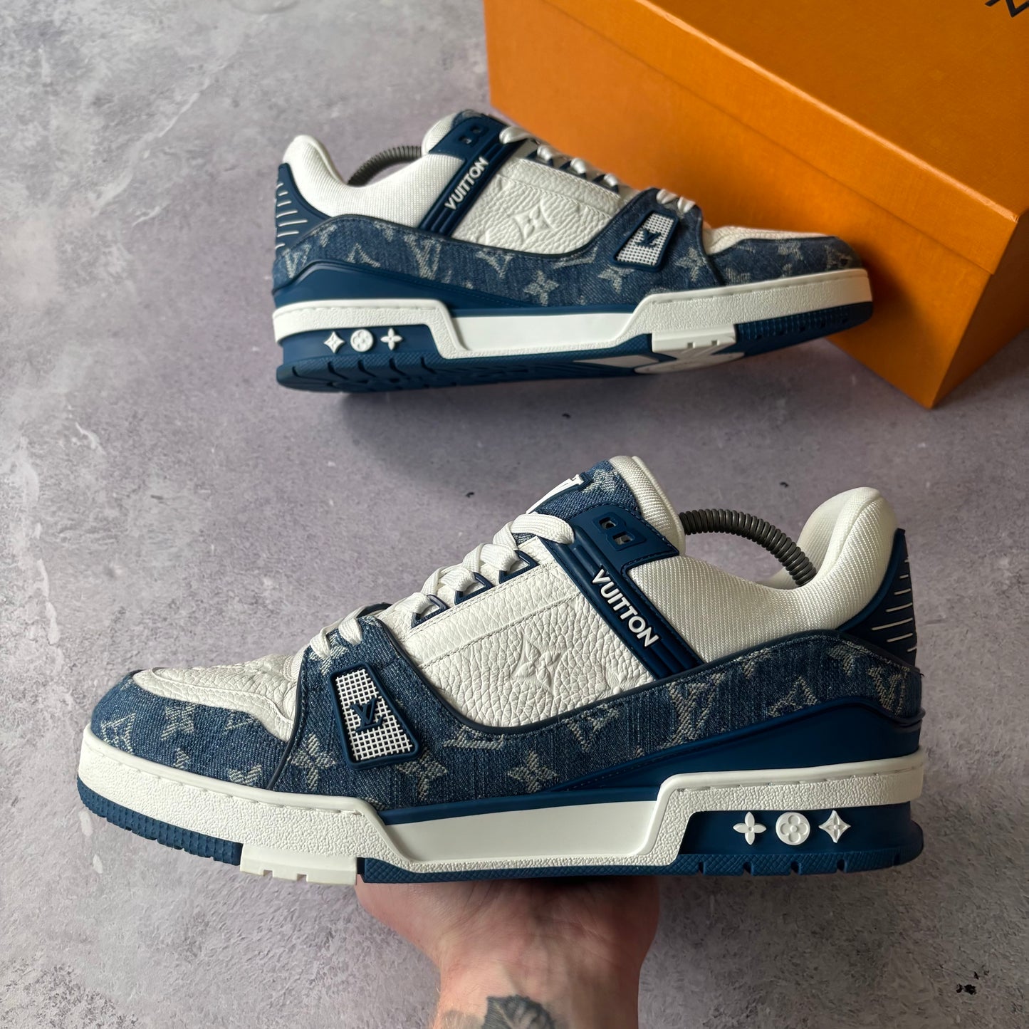 Louis Vuitton Denim Trainers - Fits UK 10