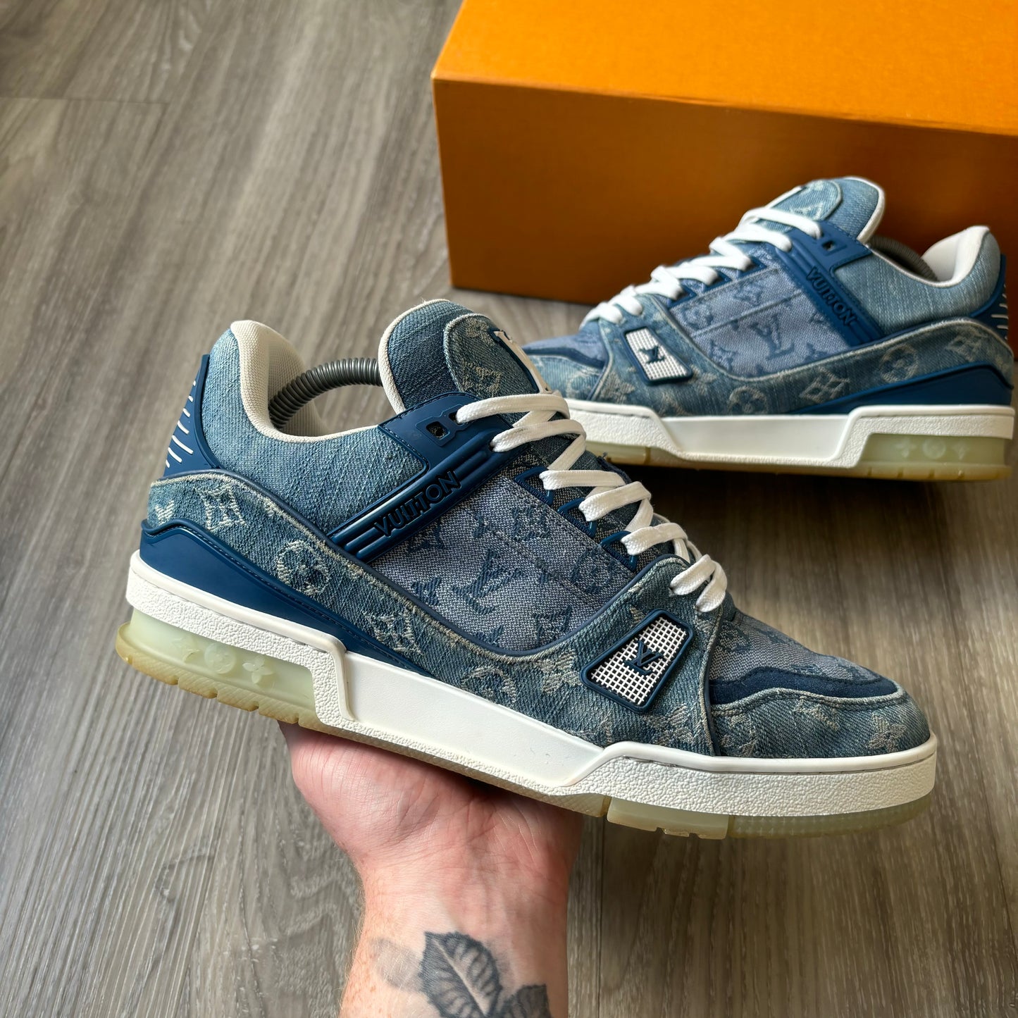 Louis Vuitton Denim Trainers UK 9.5