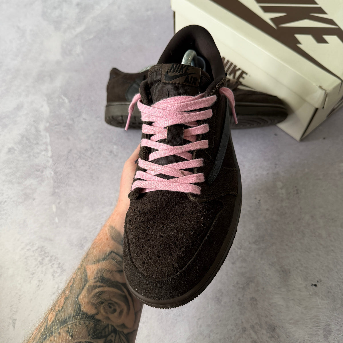 Travis Scott x Air Jordan 1 Low Trainers - UK 7.5